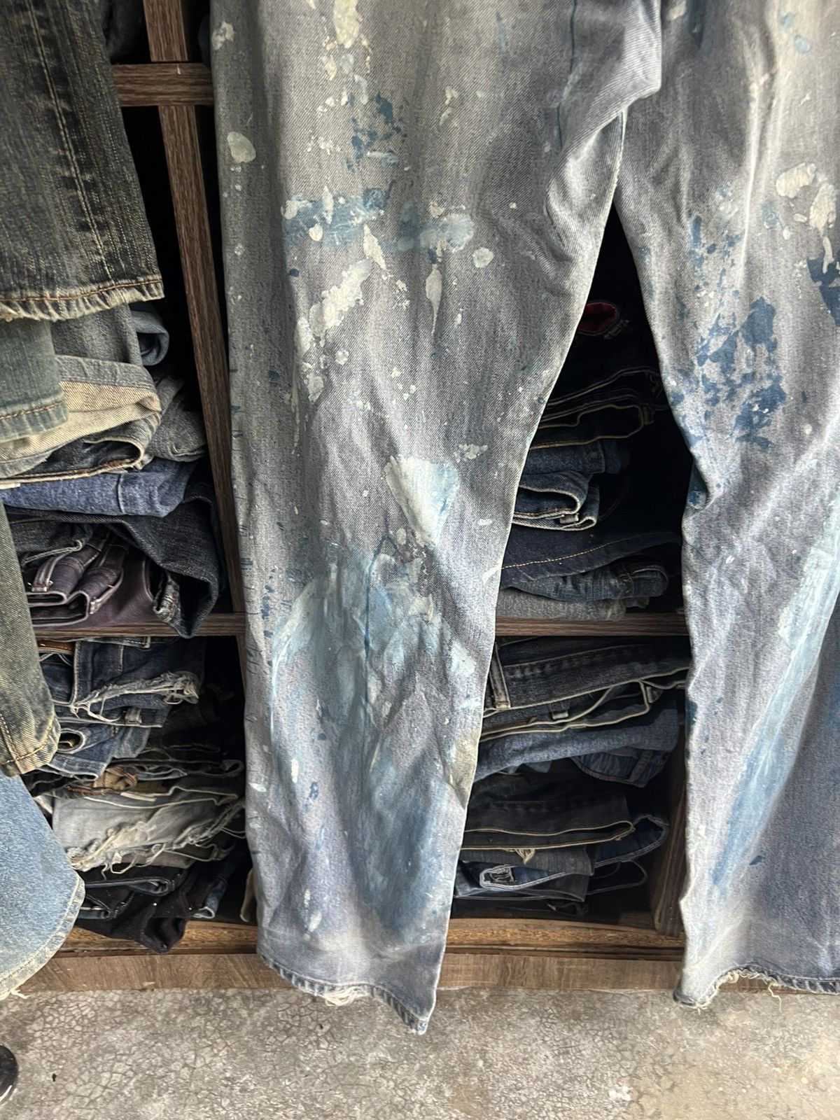 If Six Was Nine 🔥Rare Vintage Edwin Paint Splash Distressed Denim Size US 32 / EU 48 - 14 Thumbnail