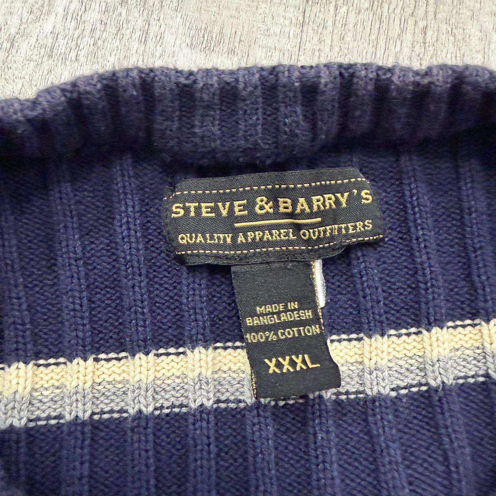 Steve And Barrys Vintage Steve & Barrys Cable Knit Sweater Men 2XL Blue Size US XXL / EU 58 / 5 - 4 Thumbnail