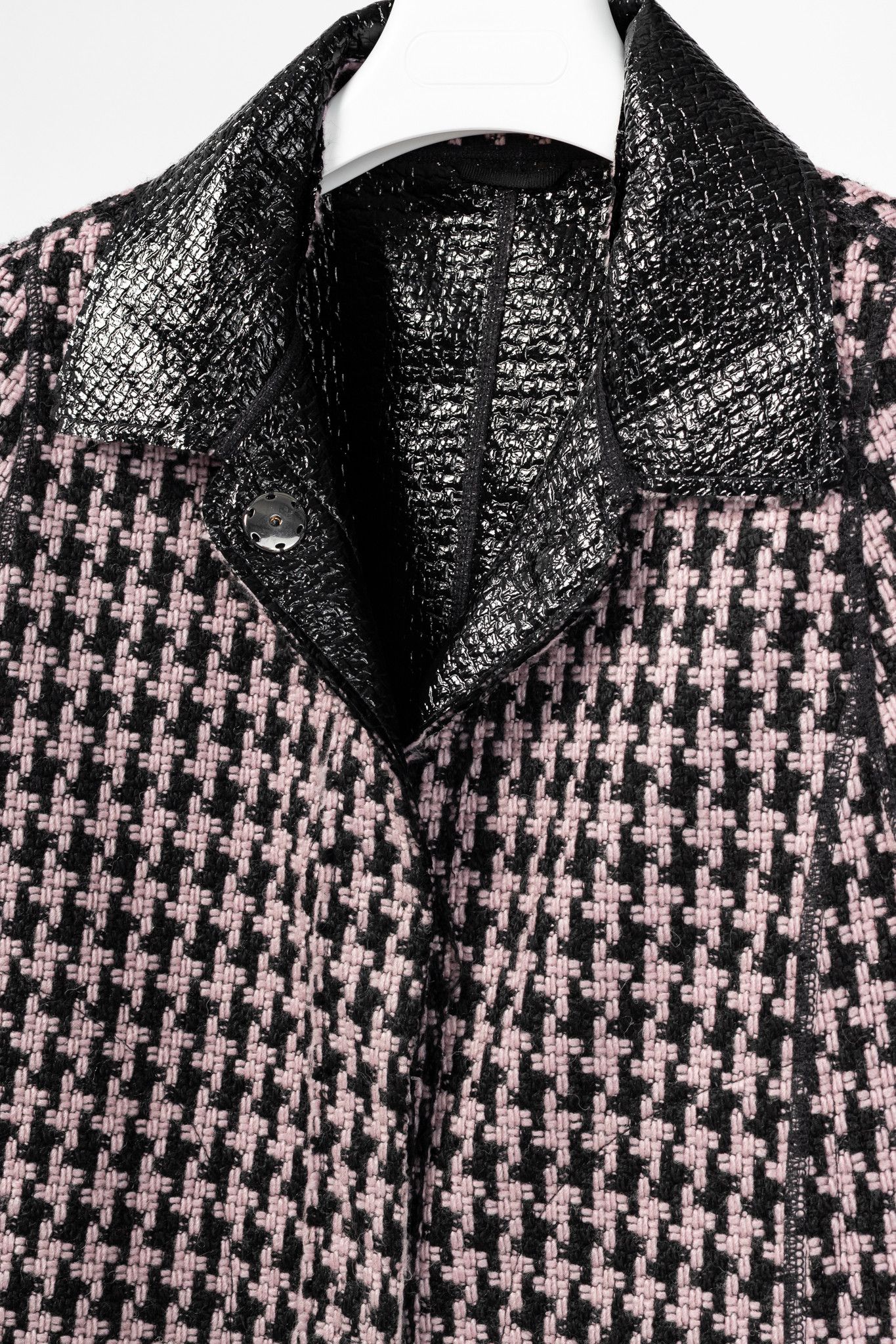 Other Marc Cain Reversible Houndstooth Tweed & Faux-Leather Jacket Size L / US 10 / IT 46 - 12 Thumbnail