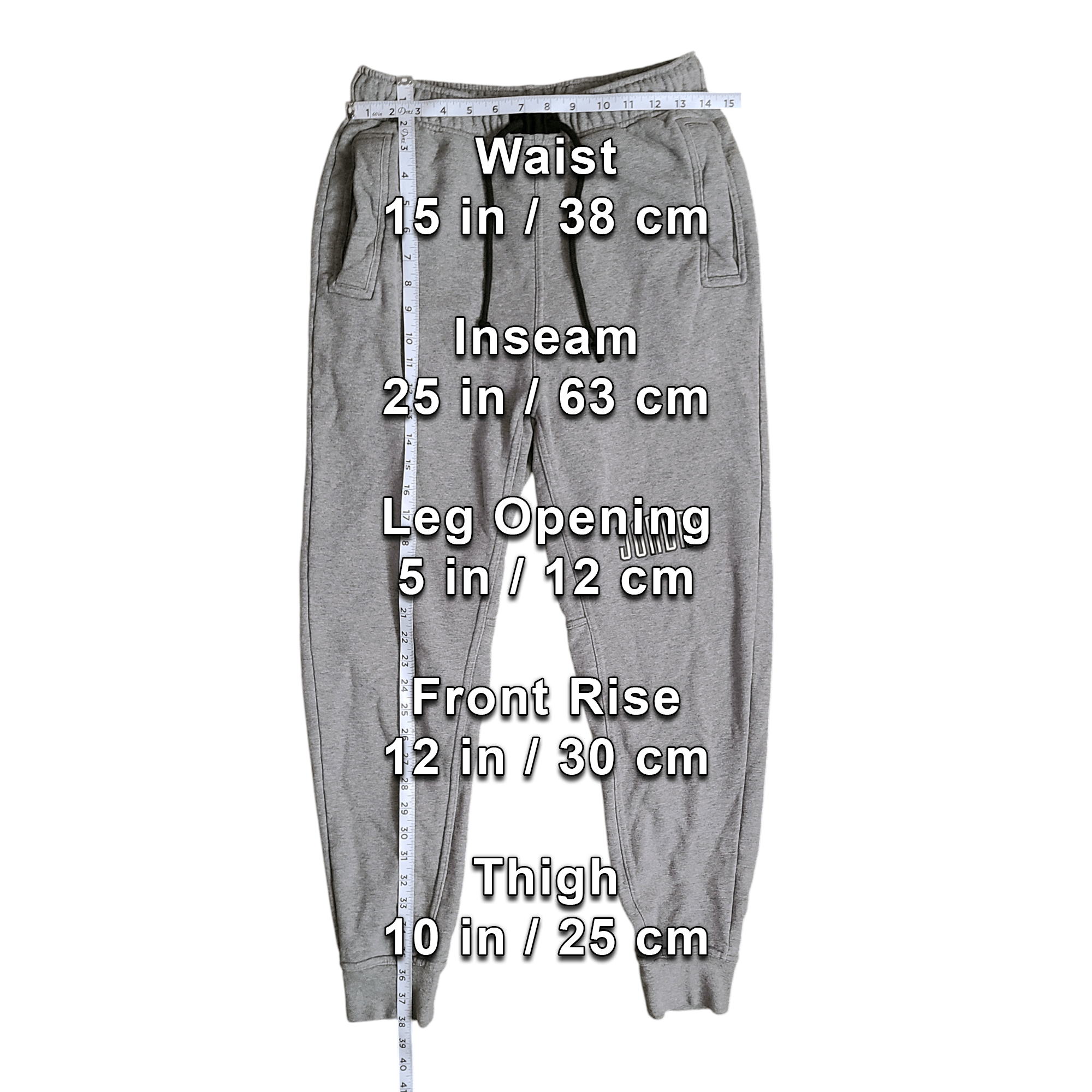 Jordan Brand Grey Jordan Text Sweatpants - Size: 28/S Size US 28 / EU 44 - 2 Thumbnail