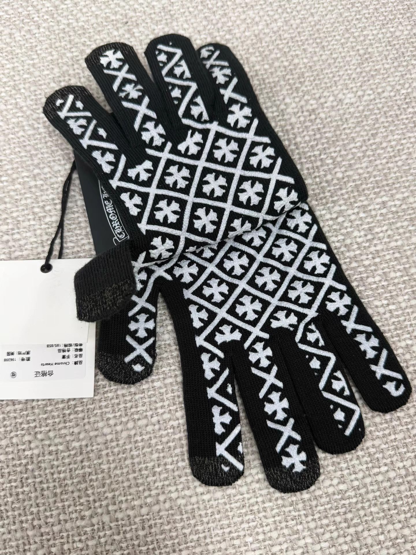 Chrome Hearts Chrome Hearts Black Cross Flower Anti-Slip Gloves CH518 K2 Size ONE SIZE - 3 Thumbnail