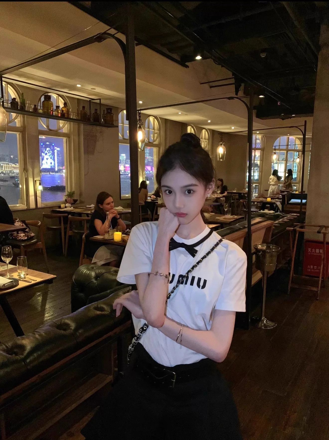 Miu Miu Miu Miu Women's White Bow Logo Short Sleeve Coco Chic Size XS / US 0-2 / IT 36-38 - 8 Thumbnail