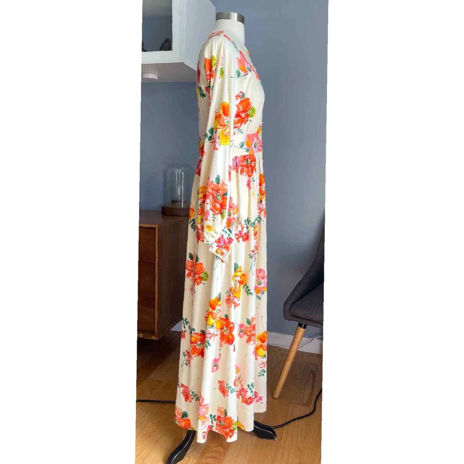 Vintage VINTAGE 70’s Merry Mary Fabric Floral Long Maxi Dress Cottagecore Prairie M Dress Size M / US 6-8 / IT 42-44 - 7 Thumbnail
