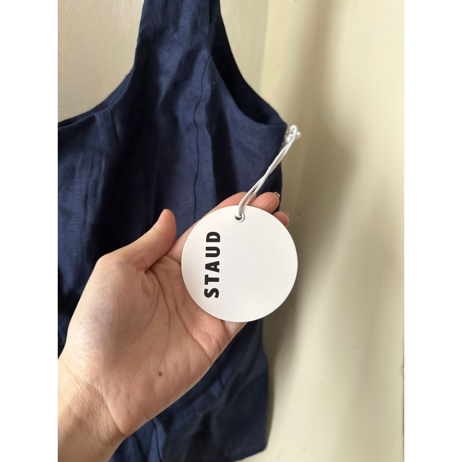 Staud STAUD Wells Linen Tank Navy 16 Size XXL / US 16-18 / IT 52-54 - 2 Thumbnail