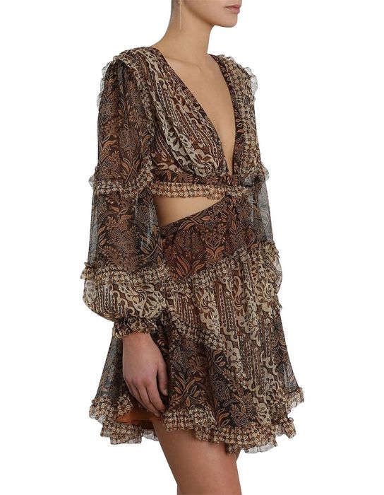Zimmermann tali batik cut out dress hotsell