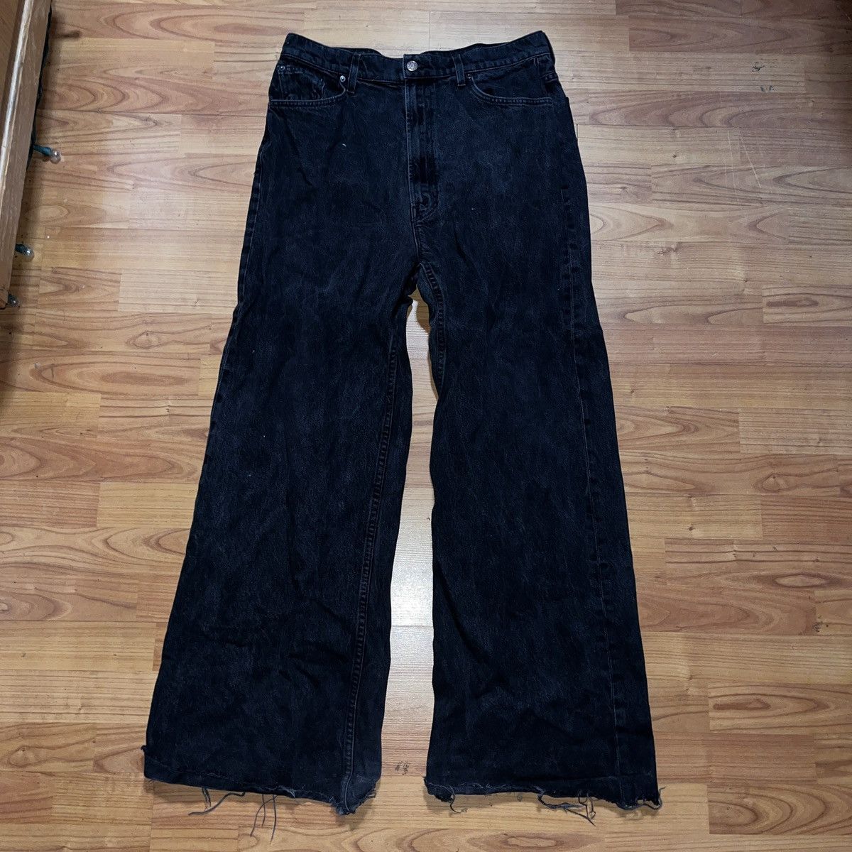 Other Black Wide Leg Jeans Cropped Avant Garde Grunge 32x30 Size US 32 / EU 48 - 1 Thumbnail