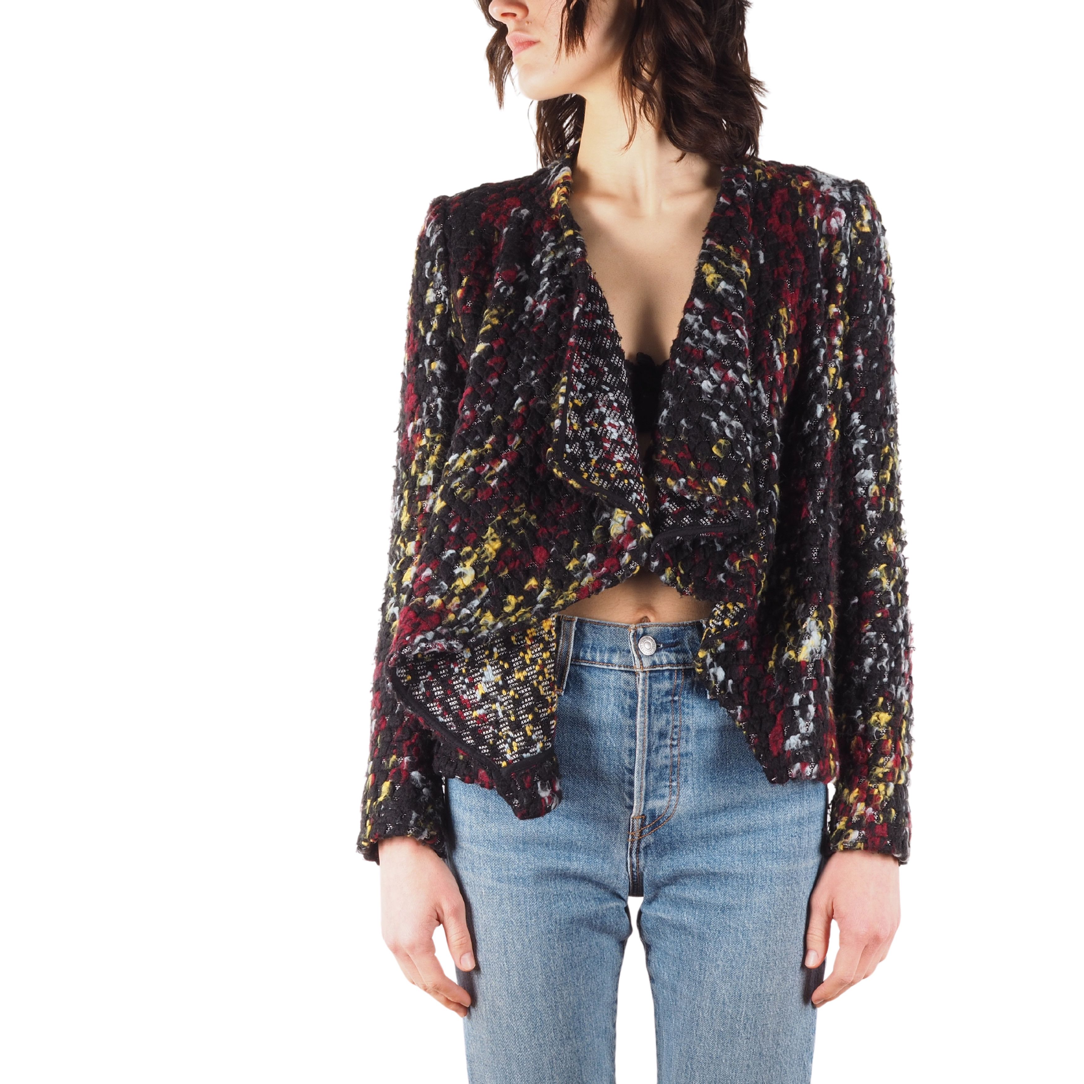 ba&sh Ba&sh Multicolor Tweed Open Evening Jacket Cape Size M / US 6-8 / IT 42-44 - 1 Thumbnail