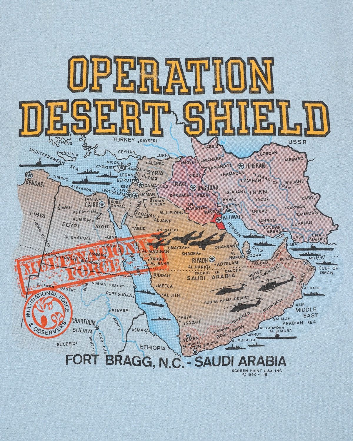 Vintage Operation Desert Shield T-Shirt Size US M / EU 48-50 / 2 - 2 Thumbnail