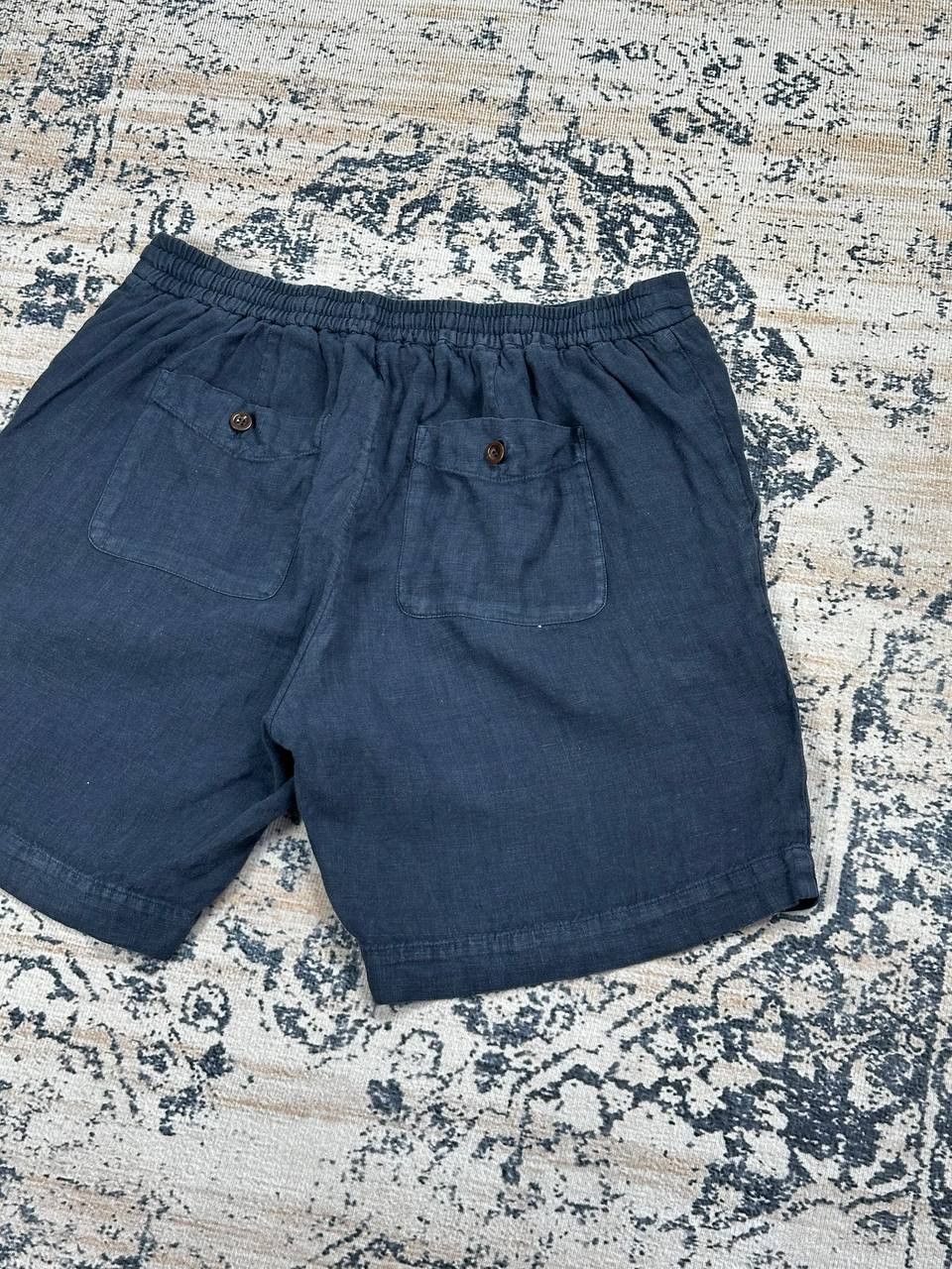 Kingsman × Mr P. Mr. P. Porter Luxury Linen Navy Shorts Size US 36 / EU 52 - 10 Thumbnail