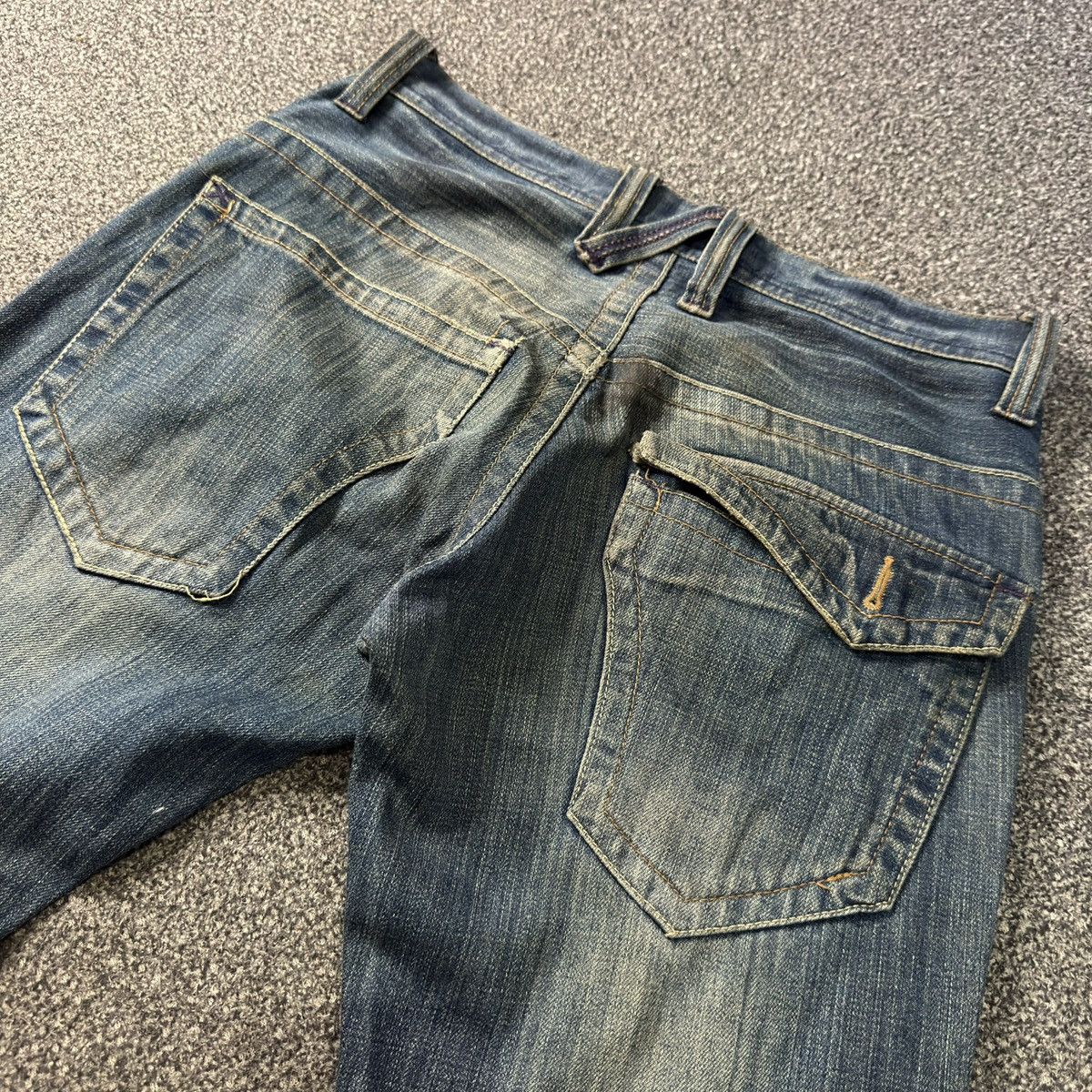 Hysteric Glamour 🇯🇵 Japanese Flared Y2k Root Three Dirty Wash Distressed Denim Size US 31 - 9 Thumbnail