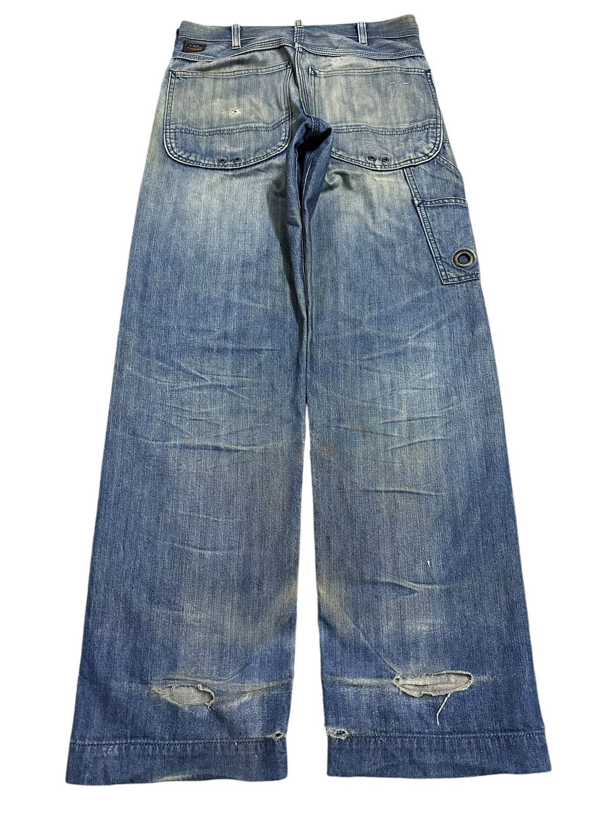 Lee Vintage 90s Lee Mud Faded Wash Distressed Carpenter Jeans Size US 30 / EU 46 - 2 Thumbnail