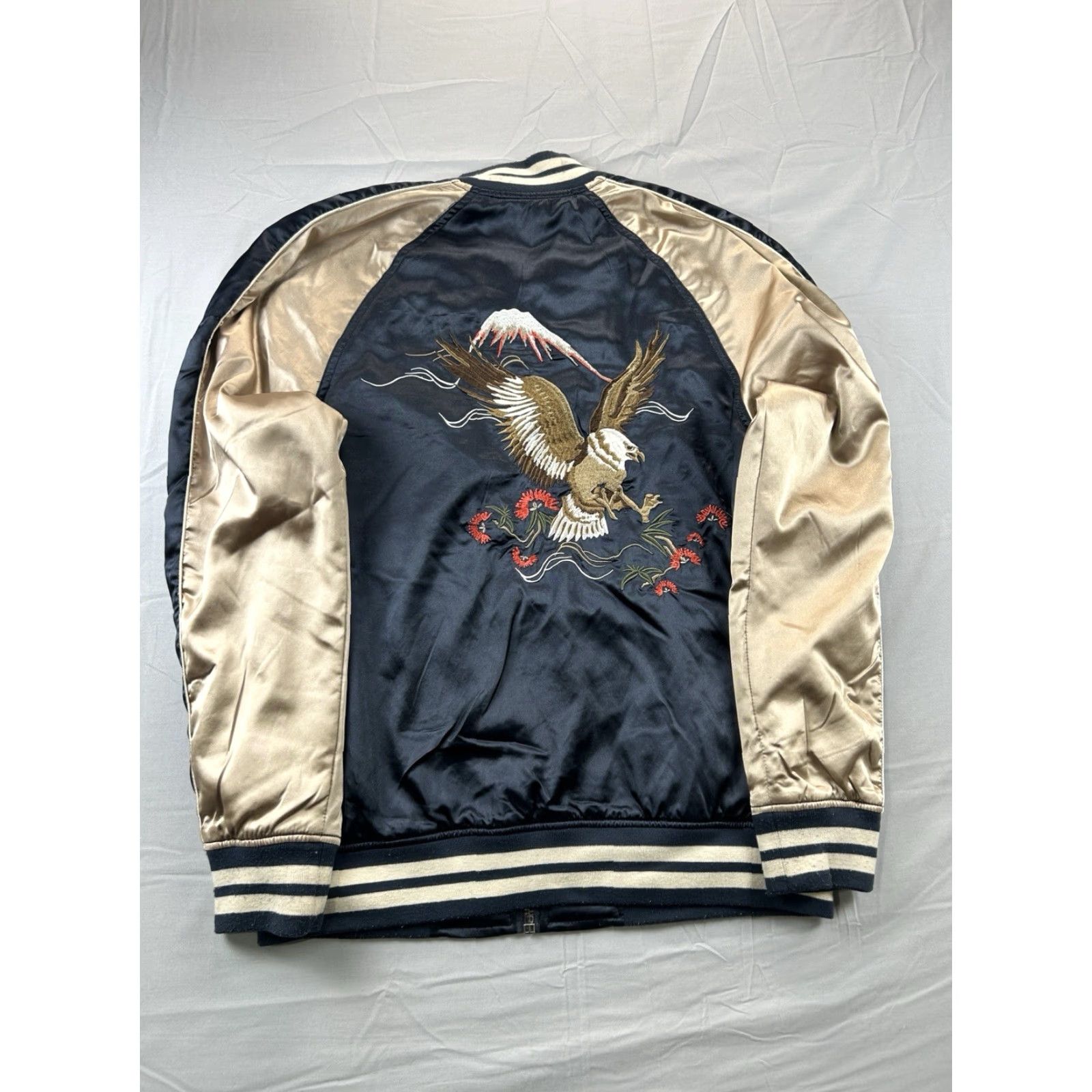 Pacsun Pacsun Bomber Jacket M Satin Full Zip Blue Souvenir Eagle Nylon Gold Varsity Metal Men Size US M / EU 48-50 / 2 - 2 Thumbnail
