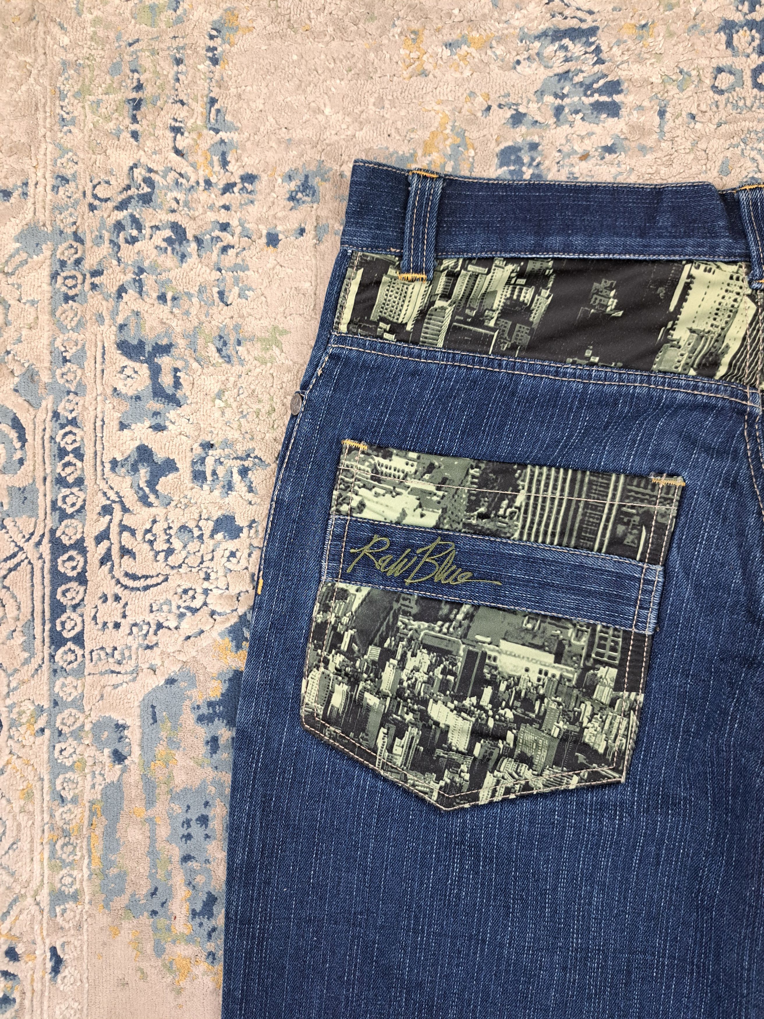 Rap Tees Raw Blue Vintage y2k City Print Baggy Pants Streetwear Size US 30 / EU 46 - 4 Thumbnail