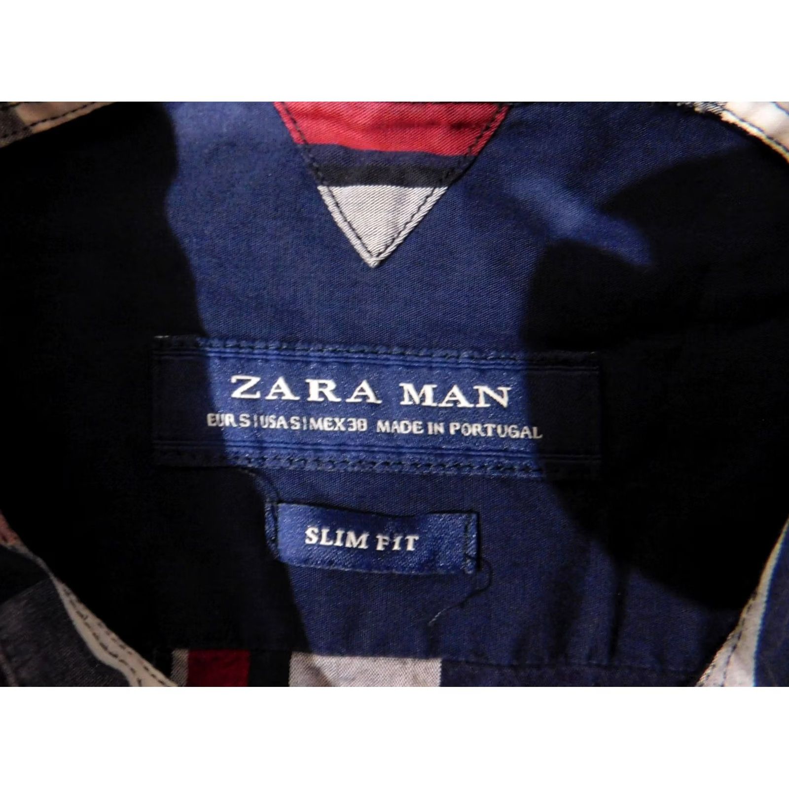 Zara Zara Shirt Slim Blue Button-Up Casual Geometric Knit Cotton Button-Down Collar Mens Small Size US S / EU 44-46 / 1 - 5 Thumbnail