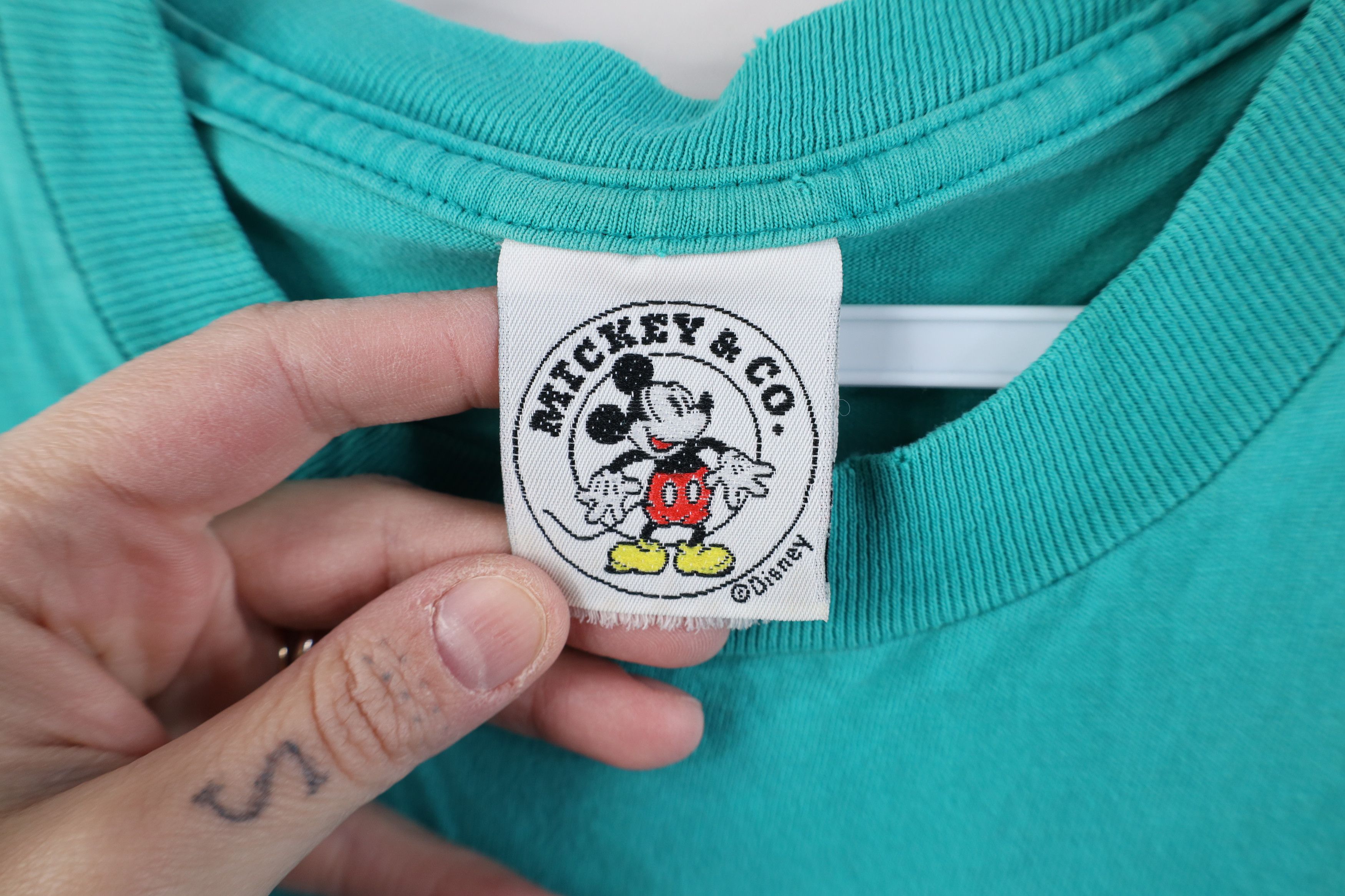 Disney Vintage 80s 90s Disney Mickey Mouse T-Shirt Teal USA Size US S / EU 44-46 / 1 - 5 Thumbnail