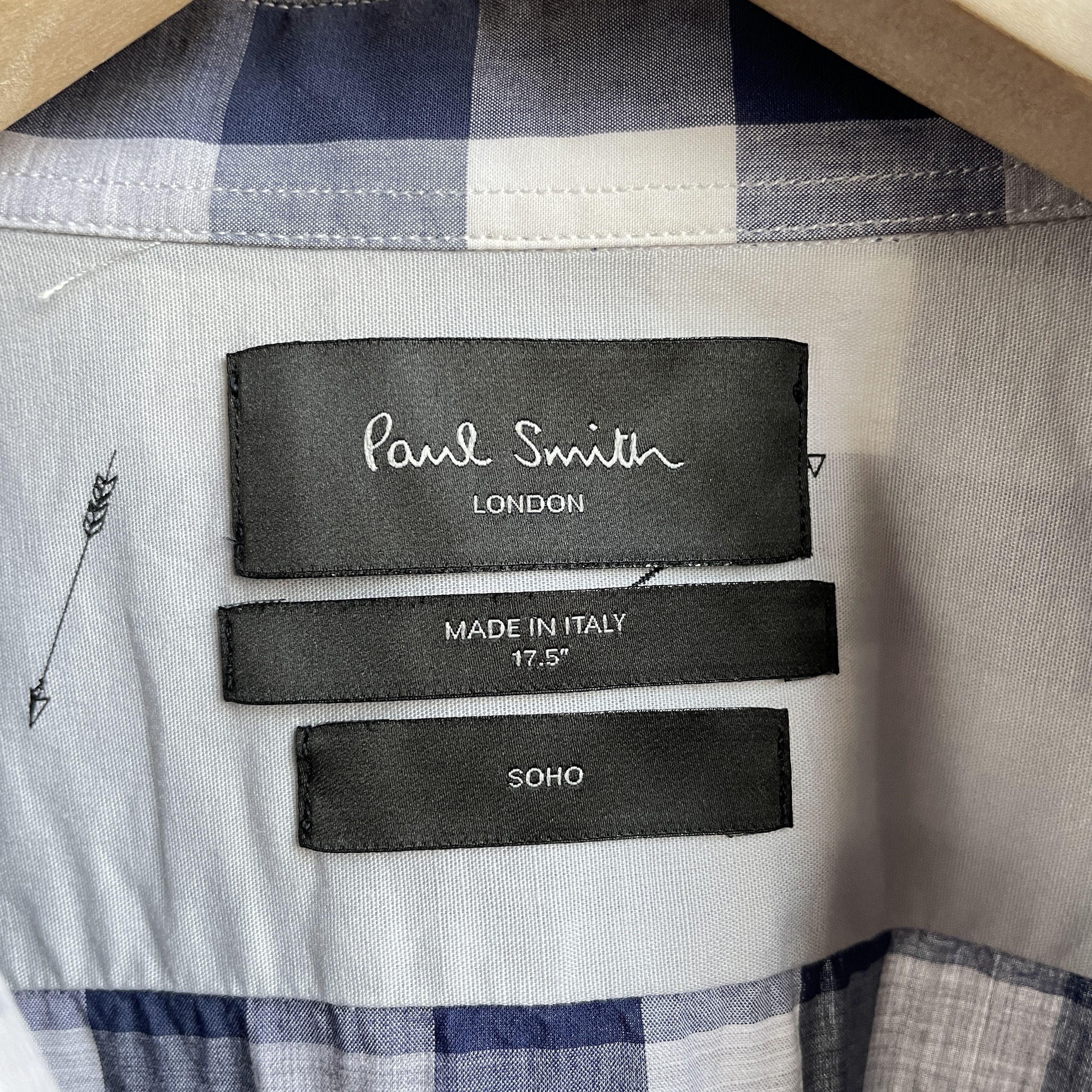 Paul Smith Paul Smith Soho Blue Check Shirt Size 17.5'' Size US XL / EU 56 / 4 - 4 Thumbnail