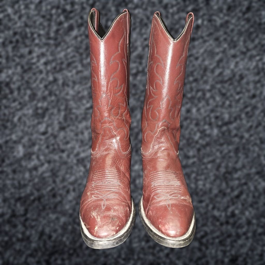 Vintage VINTAGE Old West Cowboy Western Boots Red Leather Mens Size 9.5 EE Model TBM3013 Size US 10 / EU 43 - 1 Thumbnail