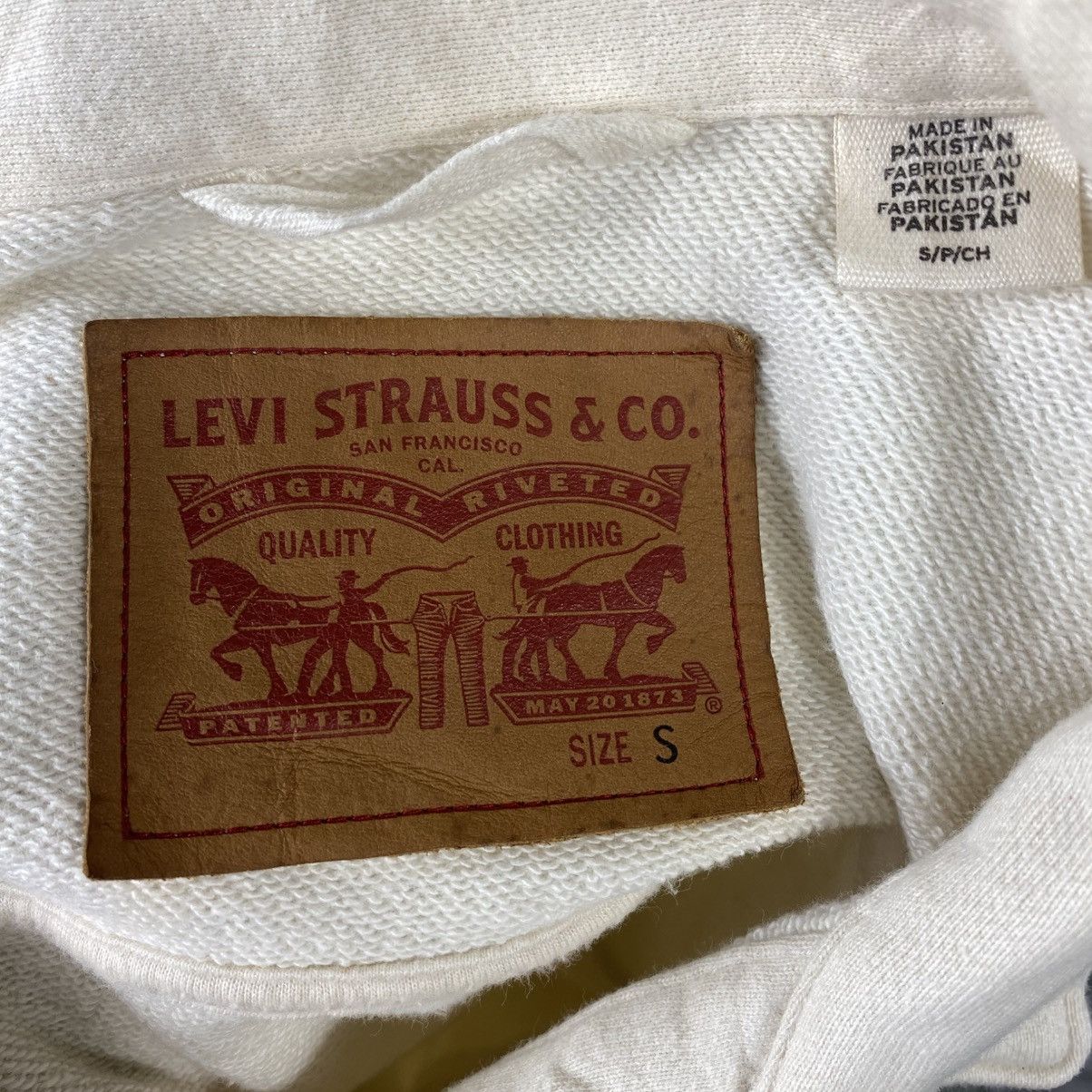 Levi's × Vintage 💥 WHITE 00 LEVIS BUTTON TRUCKER JACKET BIKER STYLE Size US S / EU 44-46 / 1 - 8 Thumbnail