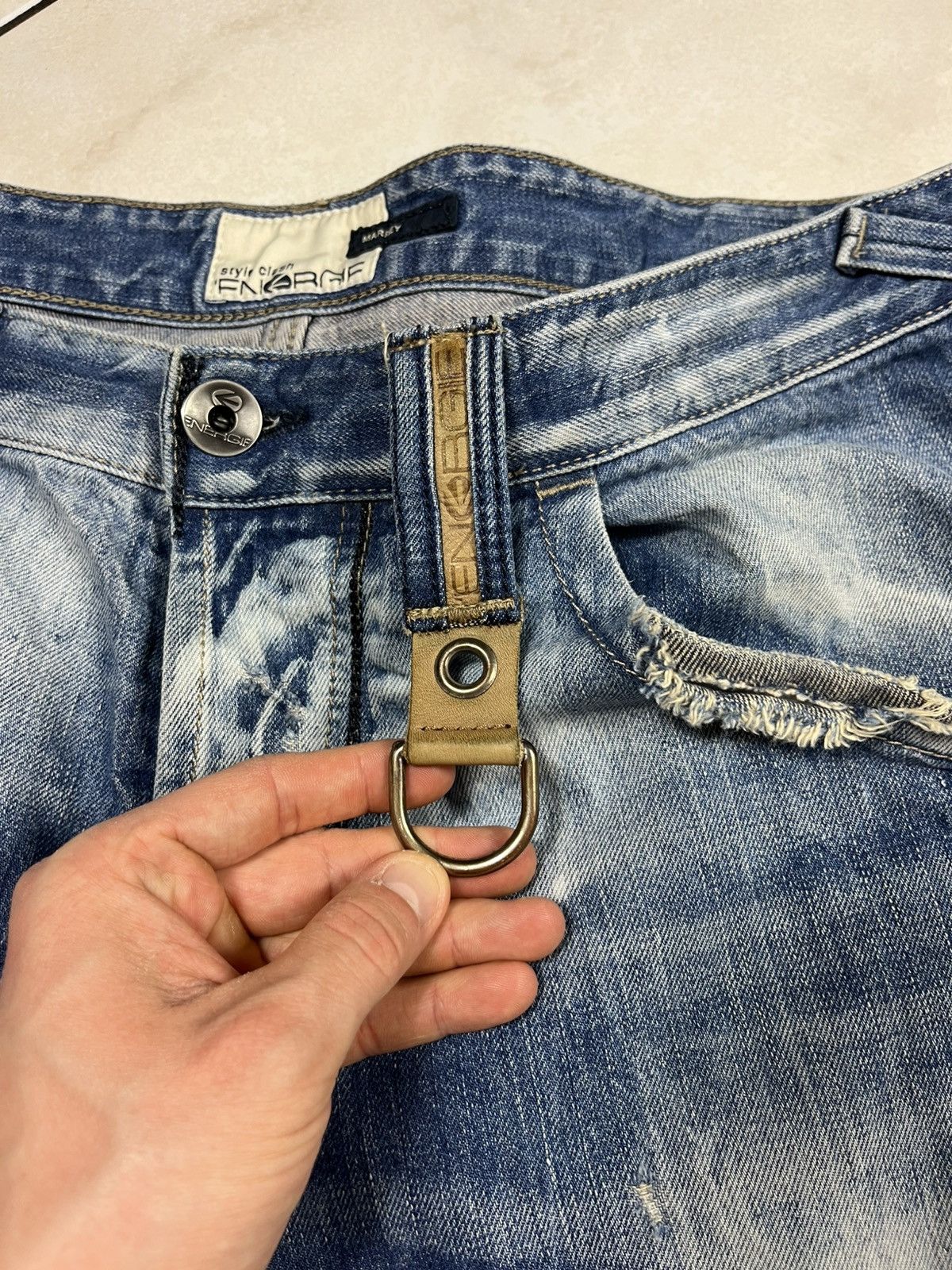Energie × Vintage Vintage Energie distressed marrey jeans denim with keychain Size US 36 / EU 52 - 23 Thumbnail
