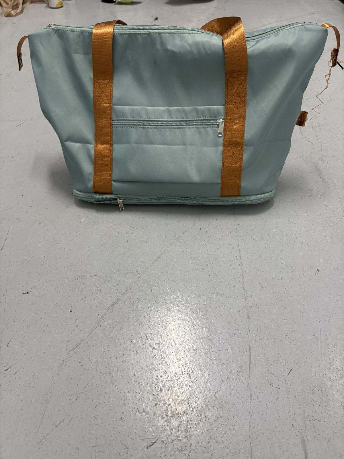 Other Merax Light Blue & Brown Bag with Zipper, Adjustable Strap Size ONE SIZE - 2 Thumbnail