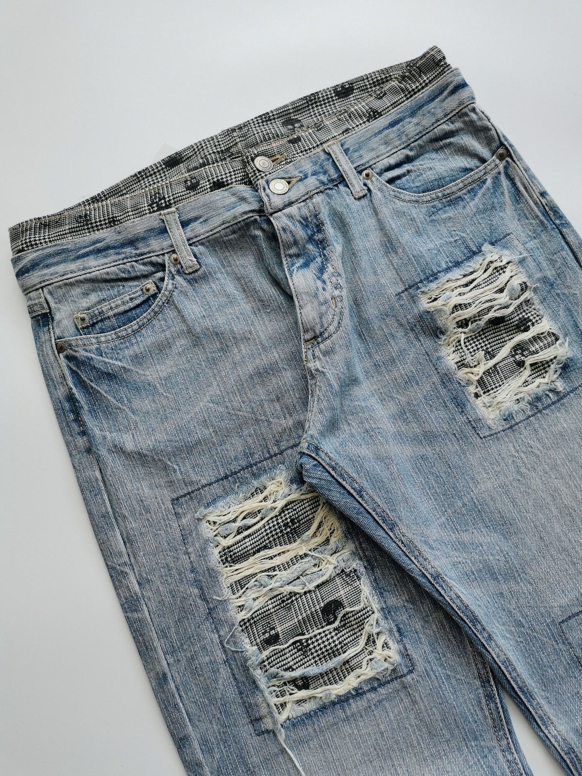 Other Unbrand Skull Patches Double Waist Denim Jeans Size US 32 / EU 48 - 5 Thumbnail