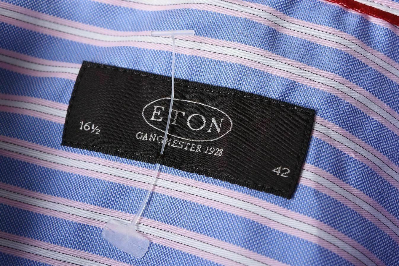 Eton Eton Striped Long Sleeve Dress Shirt Blue Pink Size US L / EU 52-54 / 3 - 3 Thumbnail