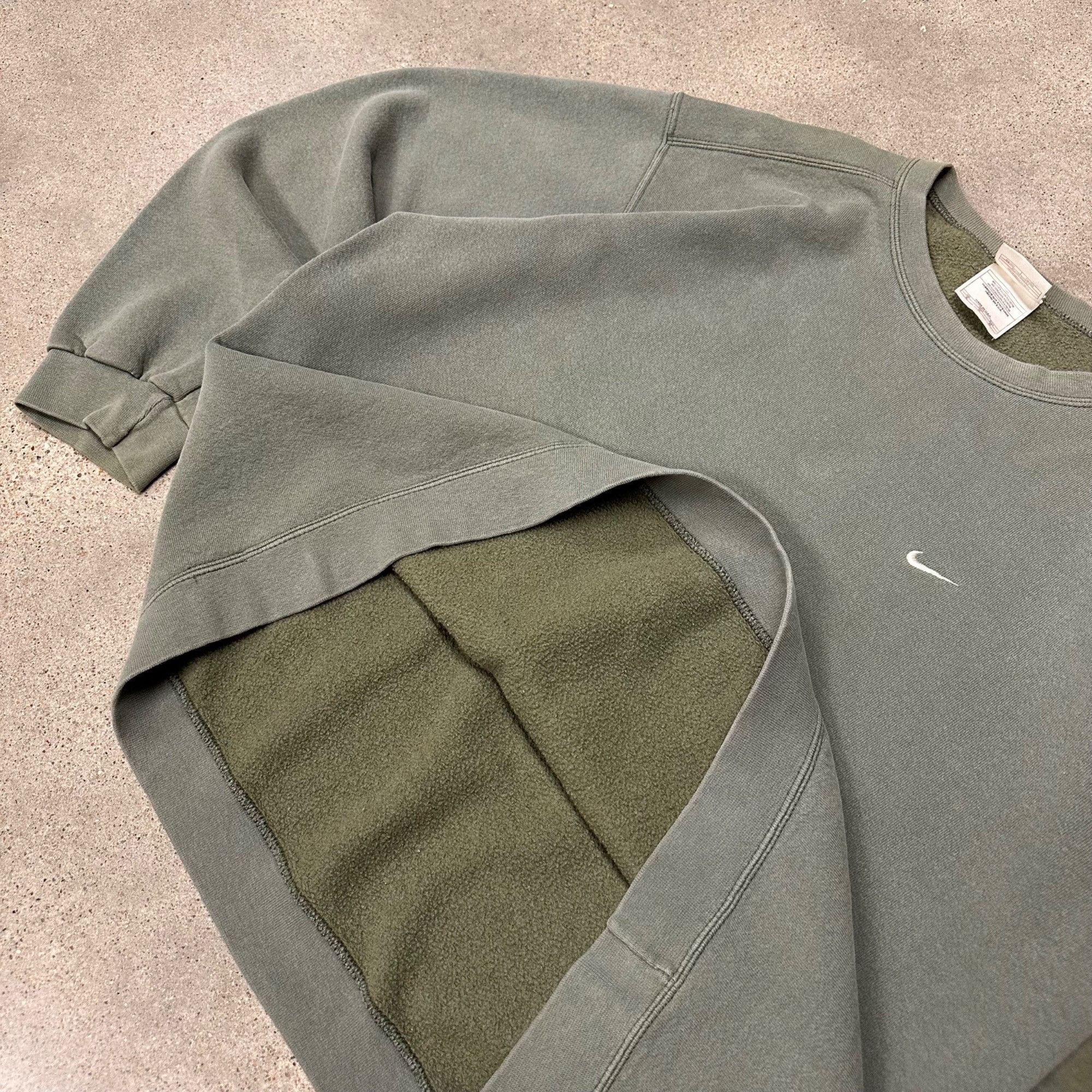 Nike × Vintage Vintage 90s Nike Pistachio Sage Mini Swoosh Sweatshirt Size US XL / EU 56 / 4 - 3 Thumbnail