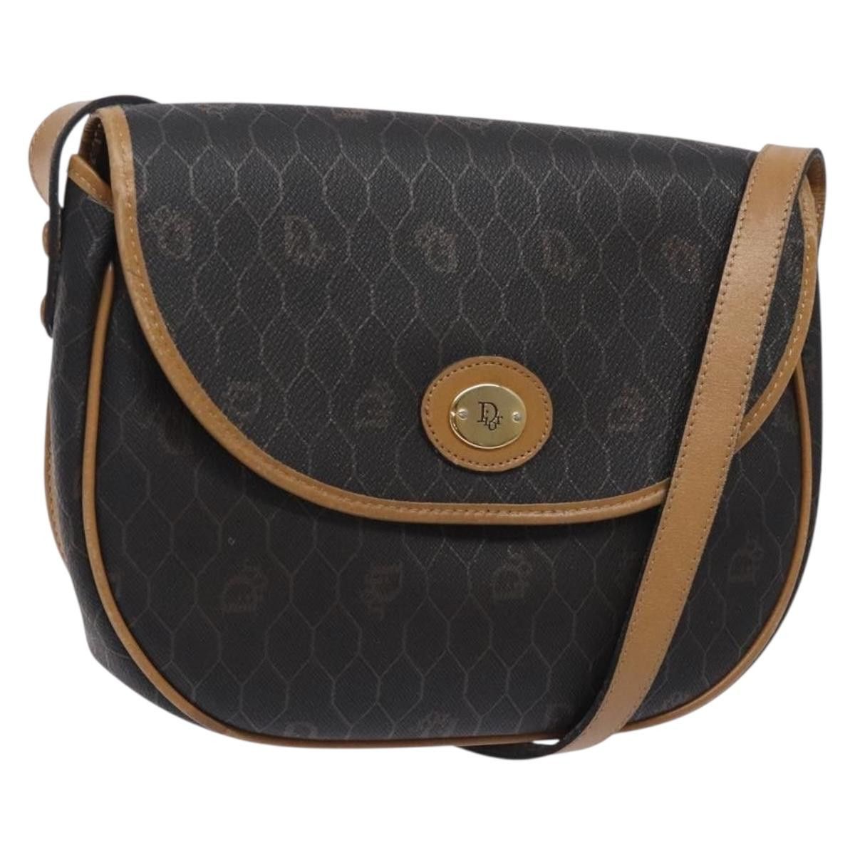 Dior DIOR Honeycomb Canvas Shoulder Bag Pvc Black Gold Size ONE SIZE - 1 Thumbnail