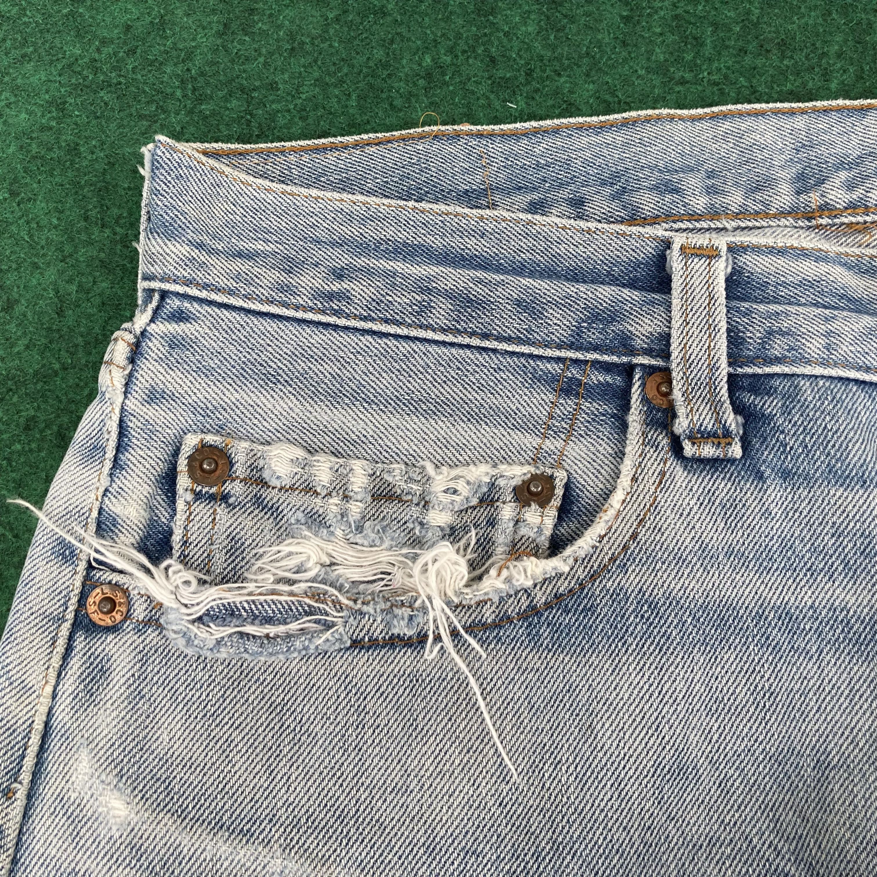 Levi's × Vintage Vtg Levis 501 Button 245 Short Redline Selvedge Jorts Jeans Size US 32 / EU 48 - 4 Thumbnail