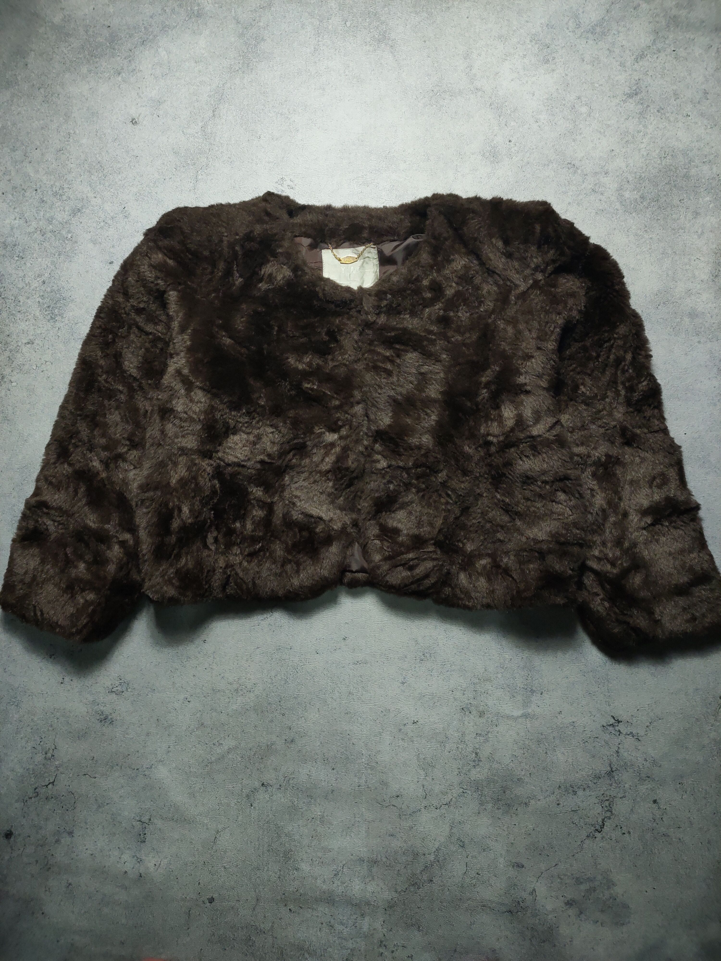 Other Y•Art Dark Brown Faux Fur Coat Jacket Size L / US 10 / IT 46 - 2 Thumbnail