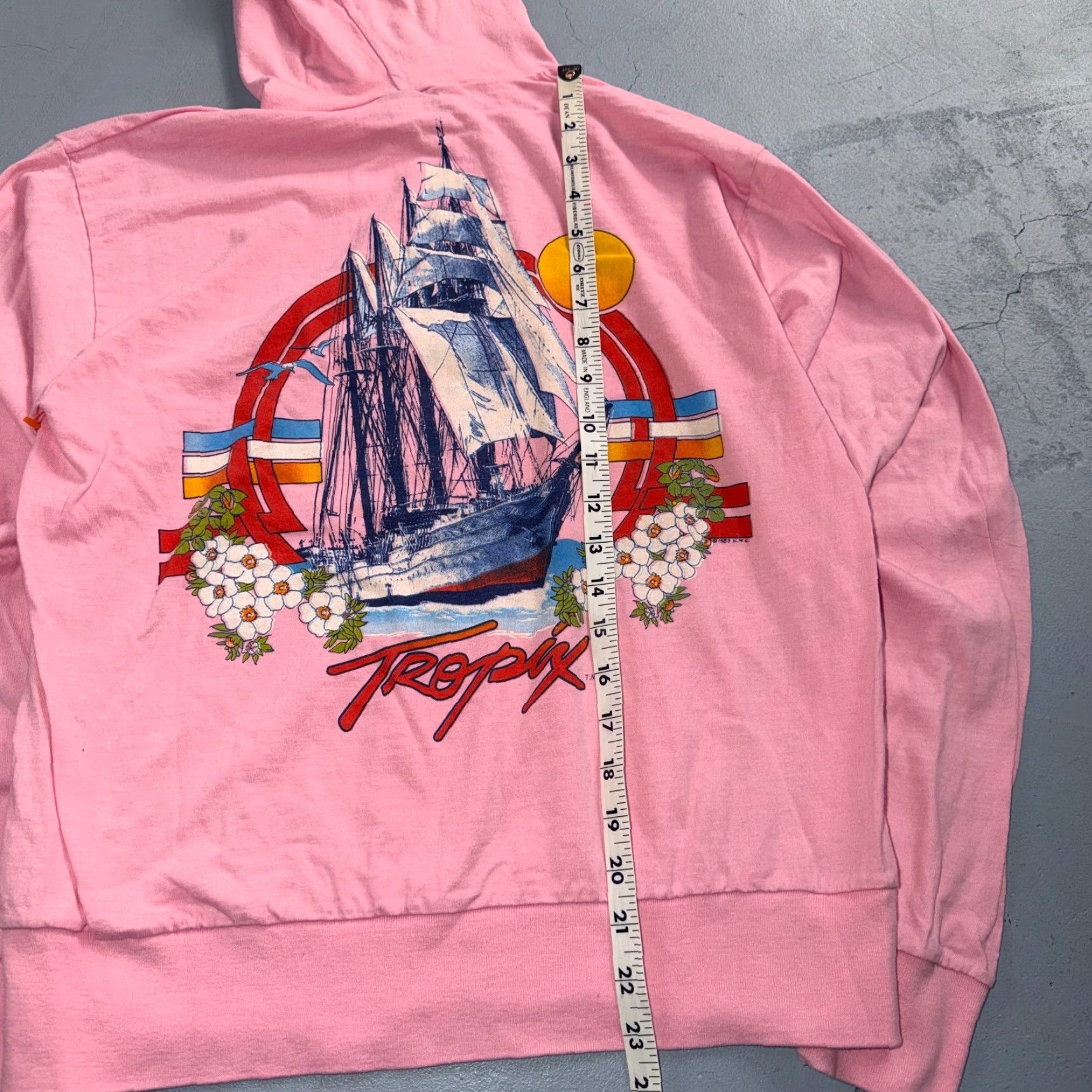 Pinko Pink 1980s VTG T Shirt Long Sleeve Surf Pacific Ship Seagull Hippie Cool Touch Of Gold VTG Mens L Crew Neck Cotton Size US L / EU 52-54 / 3 - 4 Thumbnail