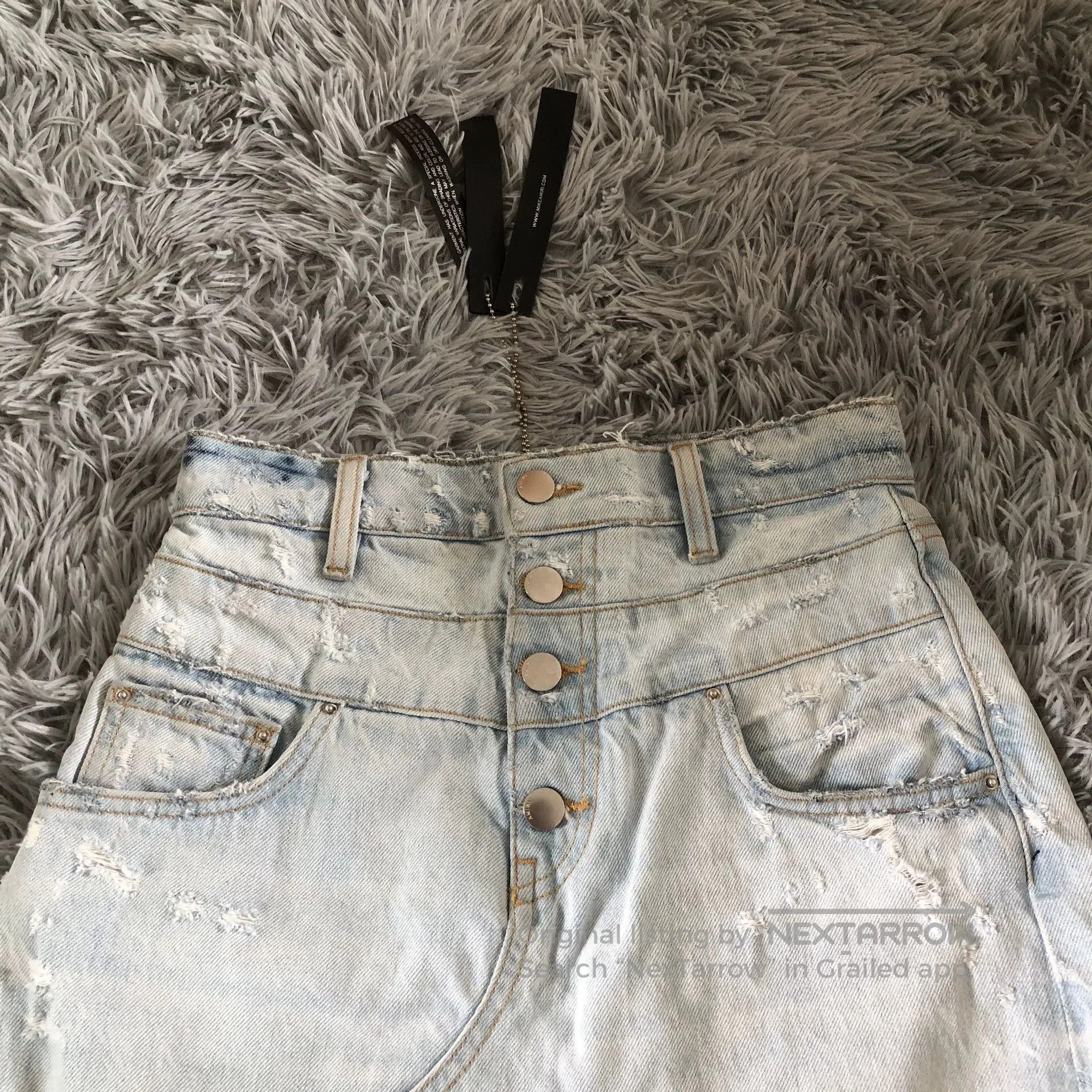 Amiri Amiri Ripped Denim Skirt Shorts. Size 26" / US 2 / IT 38 - 2 Thumbnail
