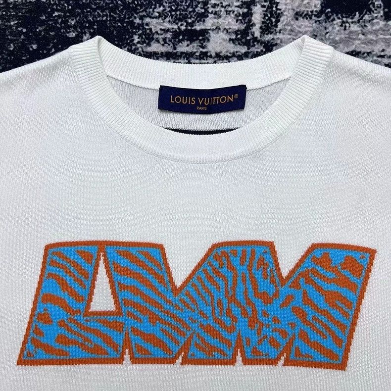 Louis Vuitton Louis Vuitton Blue and orange monogrammed intarsia knit sh Size US M / EU 48-50 / 2 - 2 Thumbnail