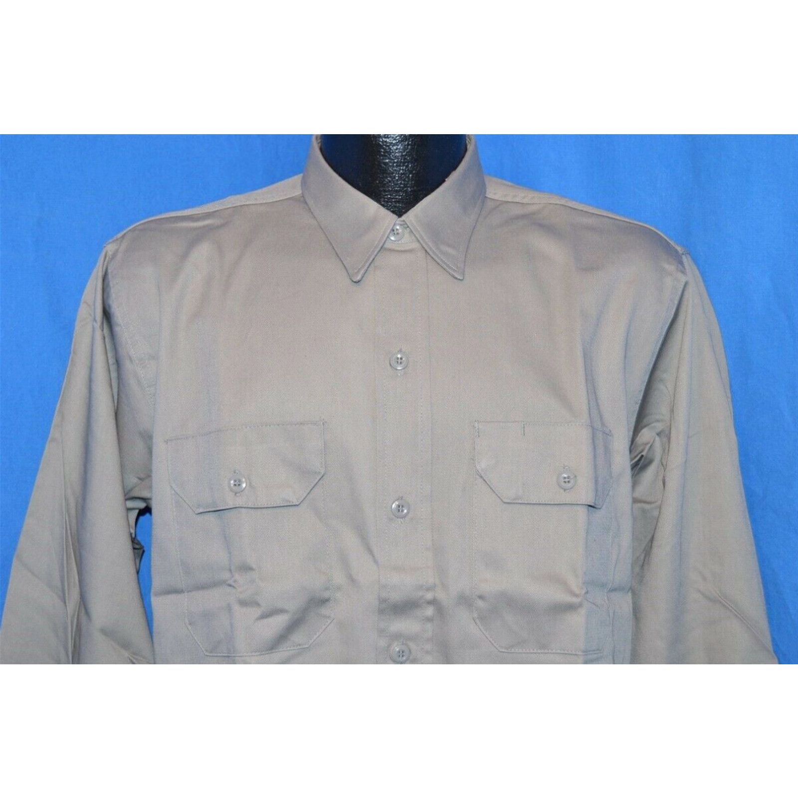 image of Vintage 50S Deadstock Washington Dee Cee Sanforized Work Shirt 15.5 Large L in White, Men's