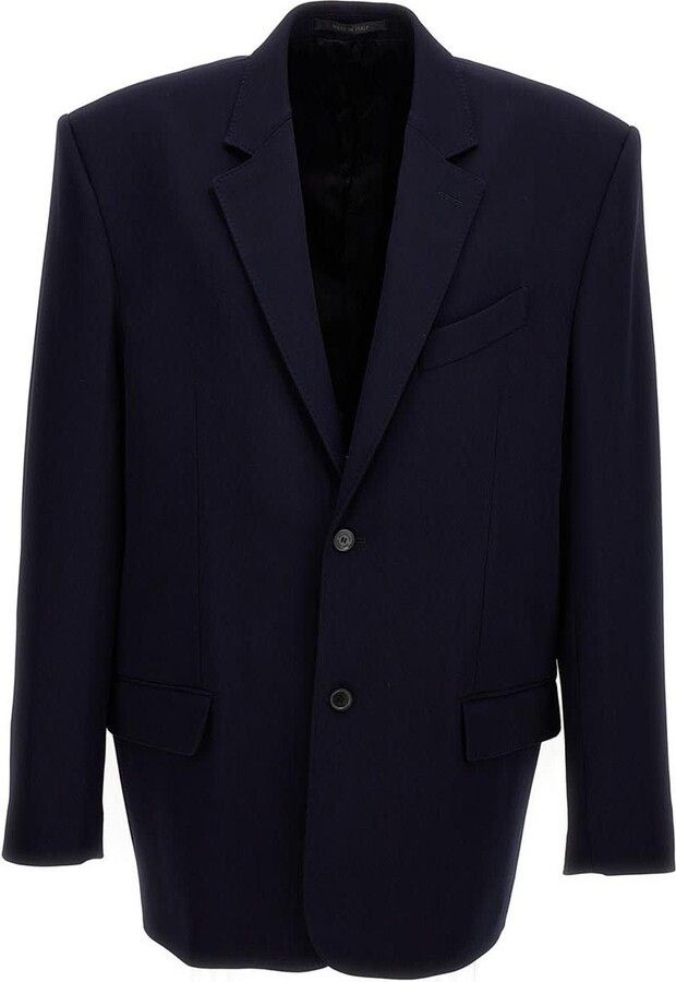 o1mt1gz0524 Oversize Single Breasted Jacket in Blue