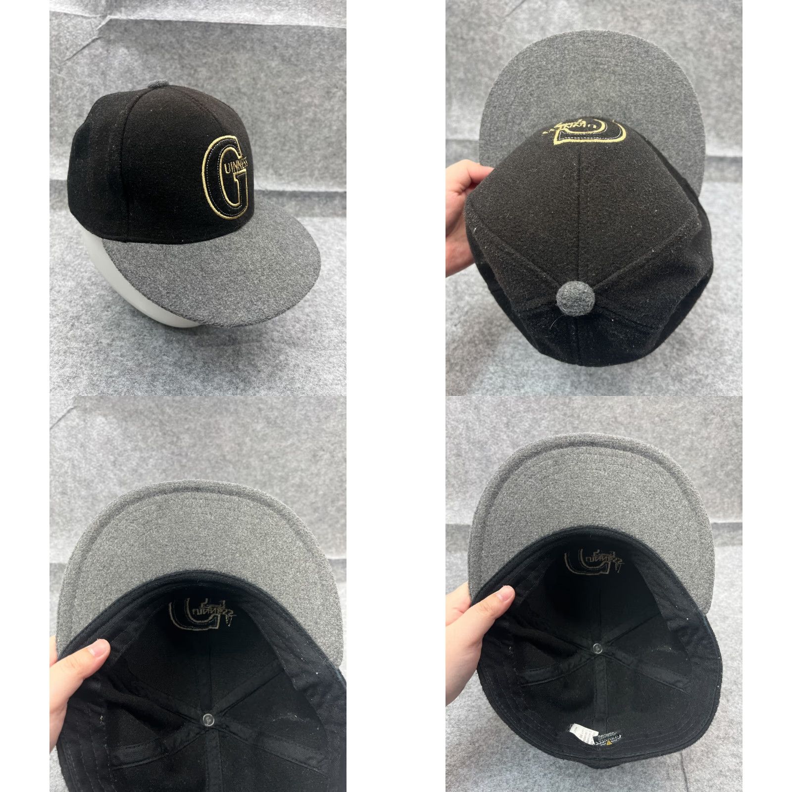 Vintage Guinness Hat Cap Baseball Cap Adult 7 1/4 Black Gray Polyester Twill Beer Outdoors Mens Size ONE SIZE - 8 Thumbnail