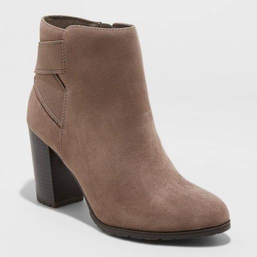 Other Brown Faux Suede Ankle Boots With Chunky Heel & Side Zipper Size US 11 / IT 41 - 1 Thumbnail