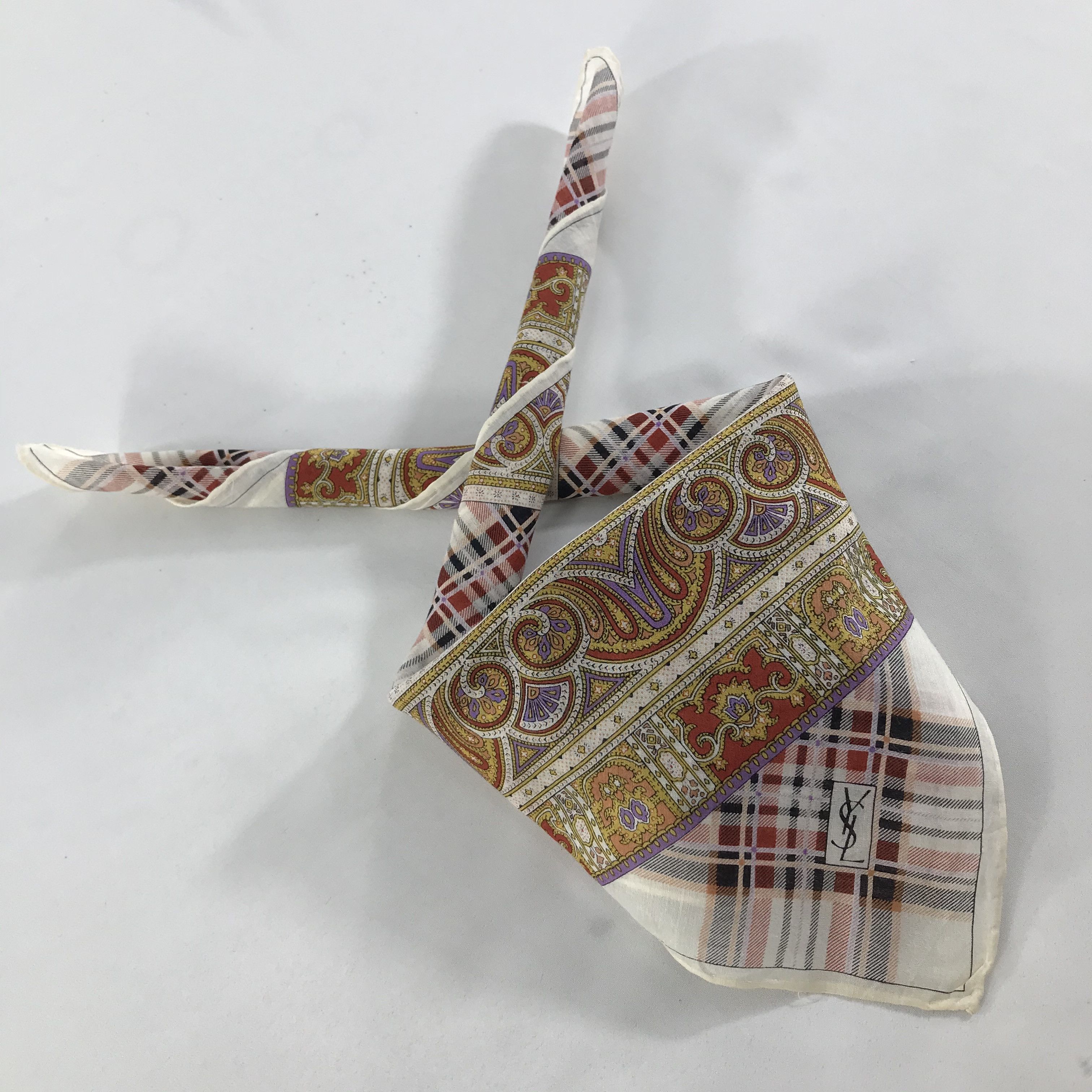 Vintage × Yves Saint Laurent Yves Saint Laurent Bandana / Handkerchief/Neckerchief -S1253 Size ONE SIZE - 4 Thumbnail