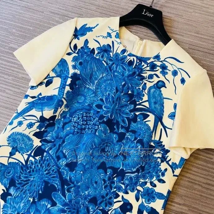 Valentino Valentino Blue and white porcelain print dress Size S / US 4 / IT 40 - 6 Thumbnail
