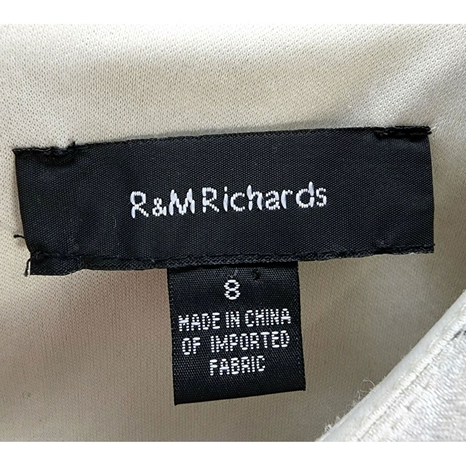 Vintage R&M Richards Dress Women's Beige Black Floral Roses Bodycon Mini Rayon Soft Sz 8 Sleeveless Round Neck Party/Cocktail Wedding Size M / US 6-8 / IT 42-44 - 6 Thumbnail