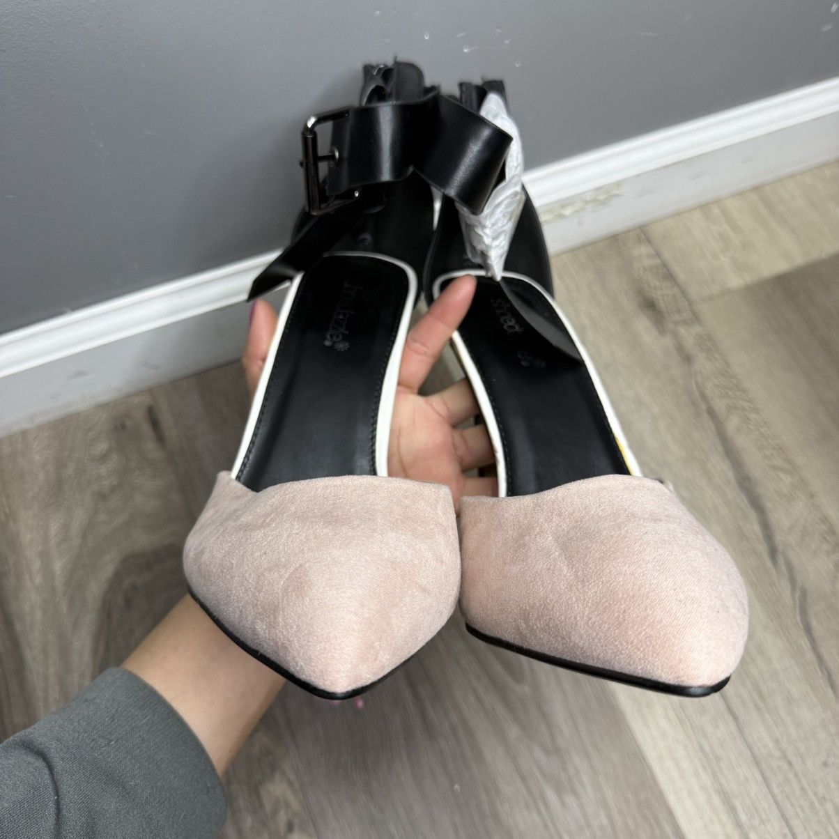 Other Shoe Dazzle Blush Pink Pointed Toe Ankle Strap Heels Size US 9.5 / IT 39.5 - 4 Thumbnail