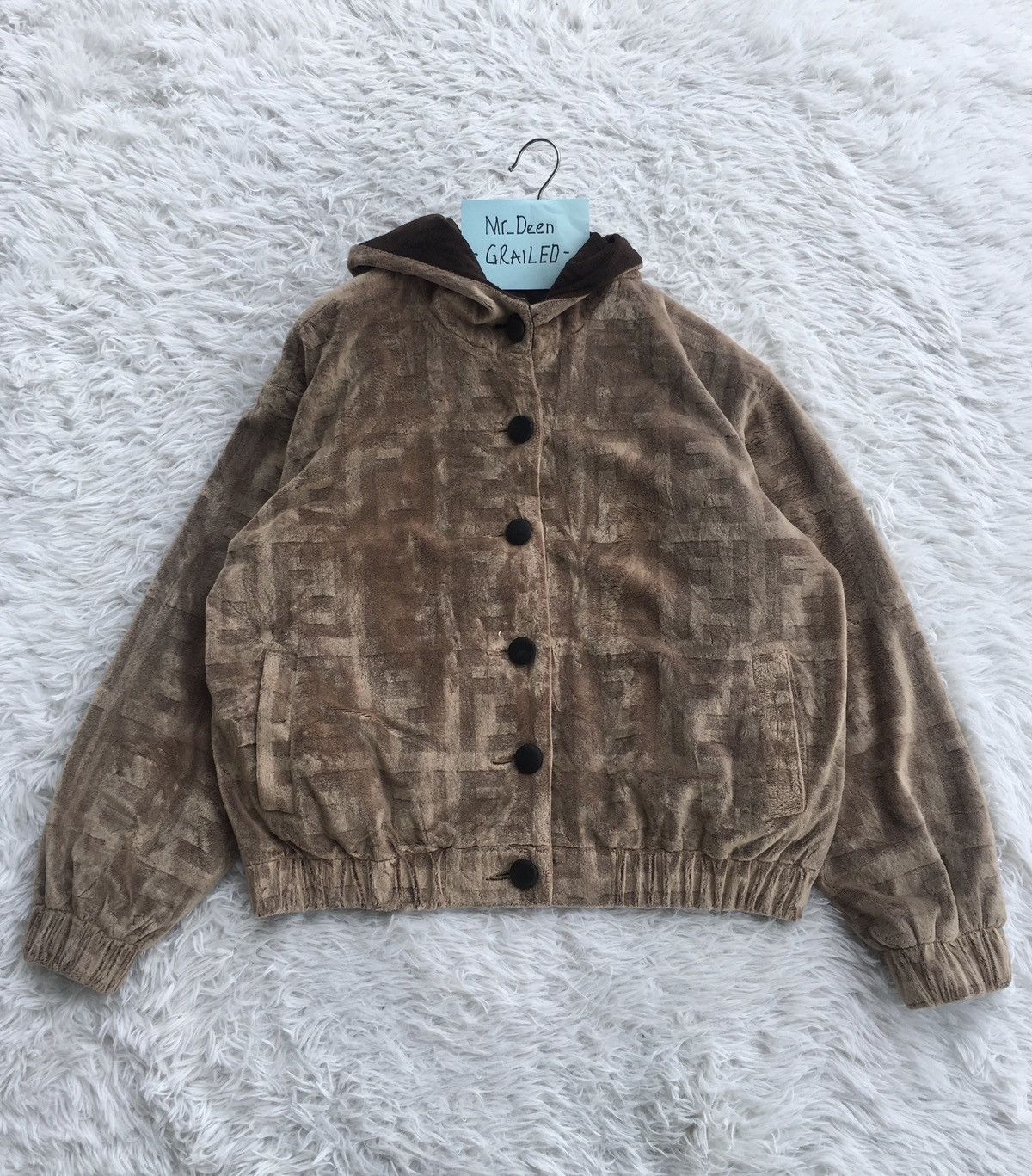 Fendi Rare Vintage 90s FENDI Monogram Velvet Jacket Size US L / EU 52-54 / 3 - 2 Thumbnail