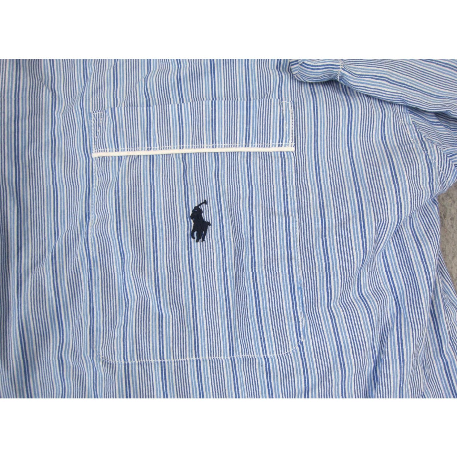 Polo Ralph Lauren Polo Ralph Lauren Shirt Adult L Blue Striped Mens Button-Up Casual 90s Classic Sportswear Size US L / EU 52-54 / 3 - 3 Thumbnail