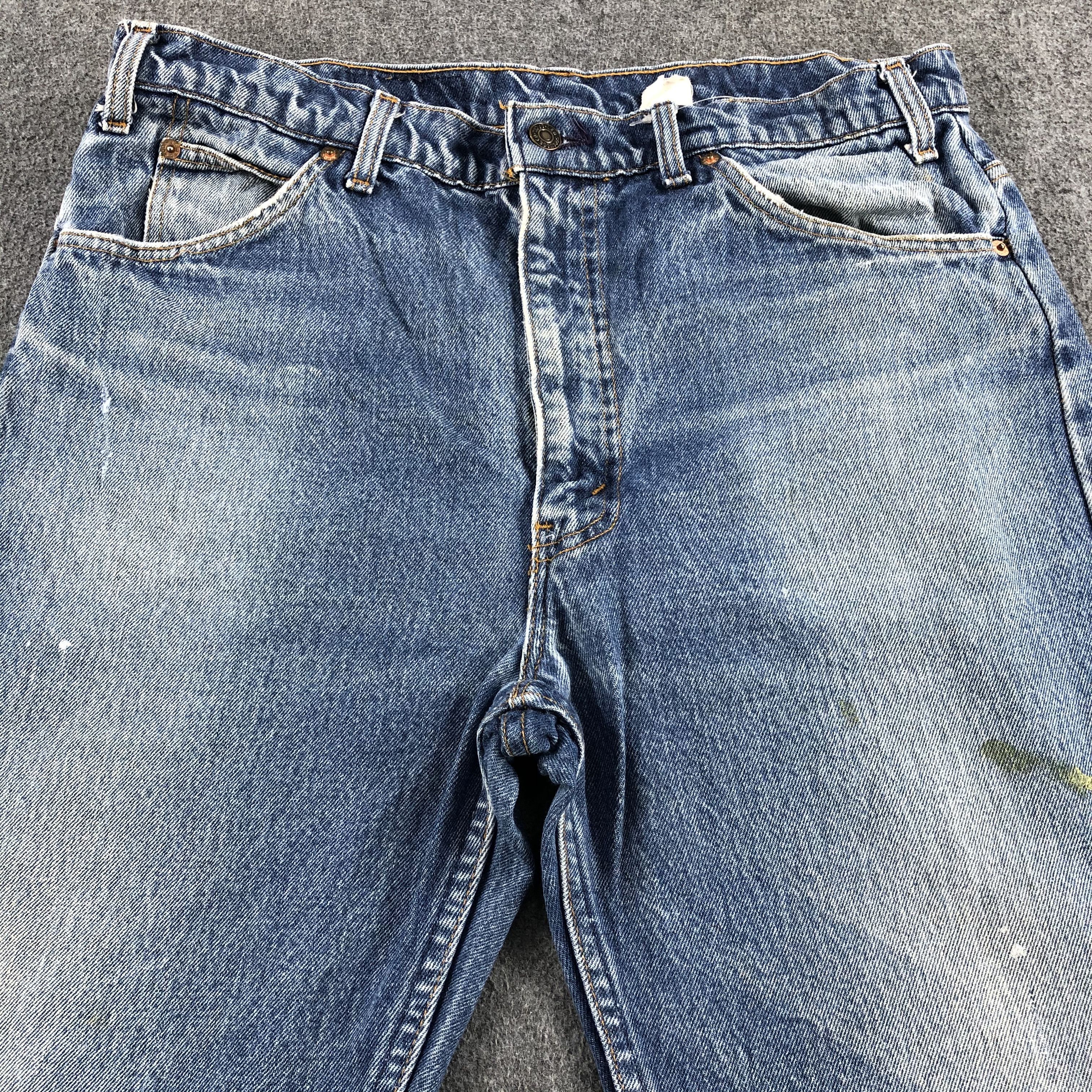 Levi's Vintage 90s Blue Wash Levis 505 Orange Tab Jeans-J2232 Size US 35 - 3 Thumbnail
