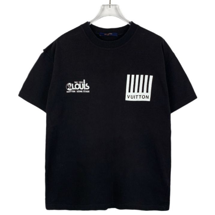 Louis Vuitton Piano Keys Logo Letter Print Black Cotton Shor