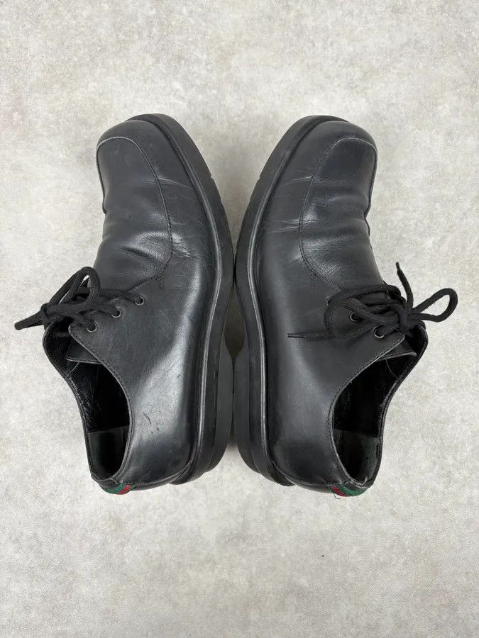 Gucci 2000s Gucci Black Leather Signature Derby Shoes Size US 8.5 / EU 41-42 - 5 Thumbnail