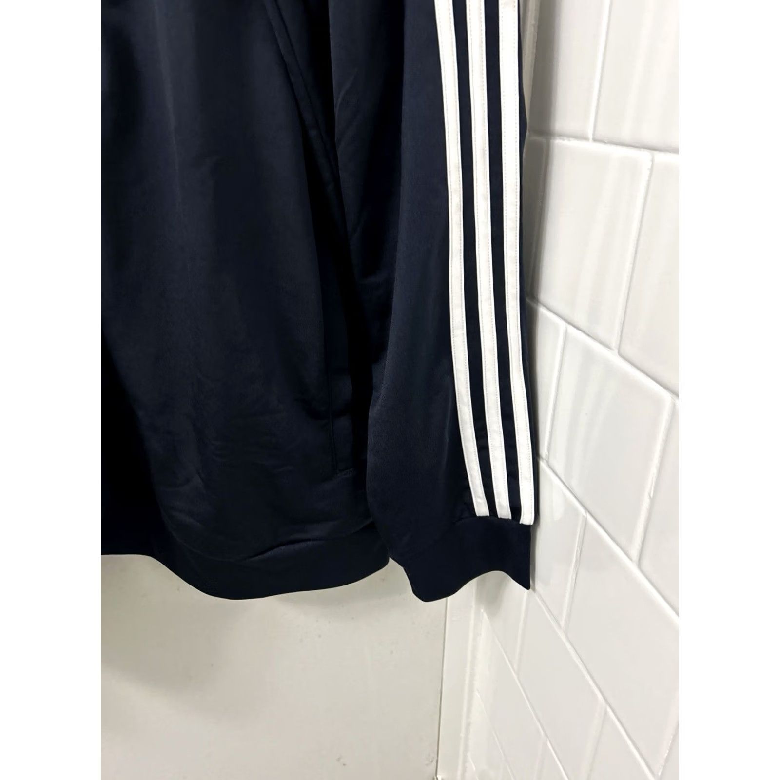 Adidas Adidas Track Jacket Mens 2XL Navy Blue Primegreen 3 Stripe Full Zip L/S Size US XXL / EU 58 / 5 - 6 Thumbnail