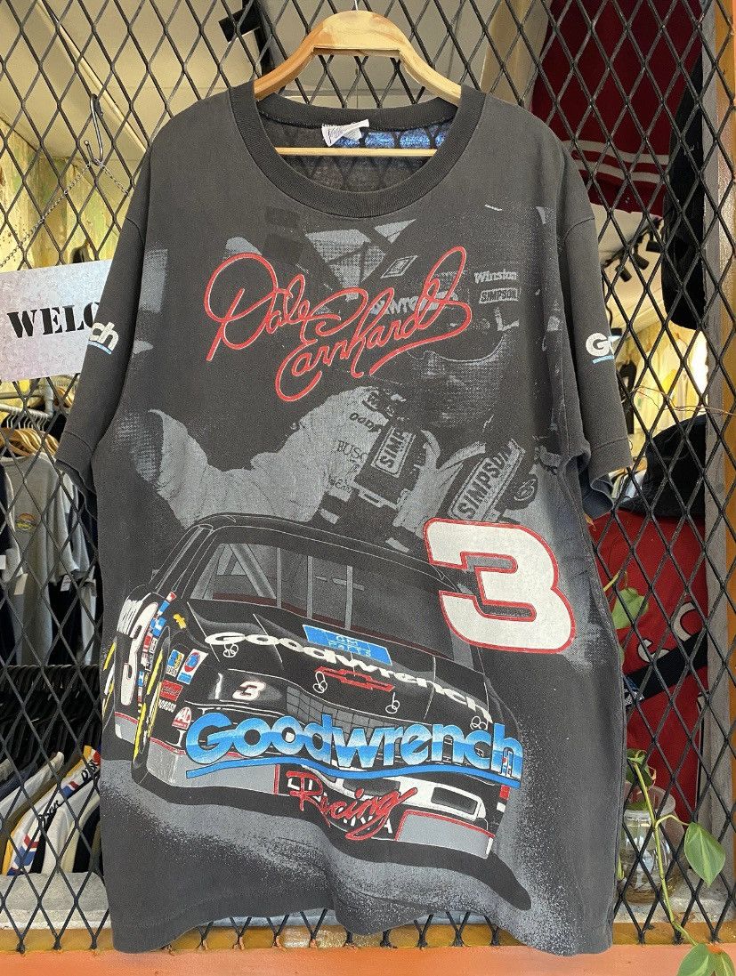NASCAR Vtg 90s Dale Earnhardt All Over Print T shirt OVP Size US XL / EU 56 / 4 - 1 Thumbnail