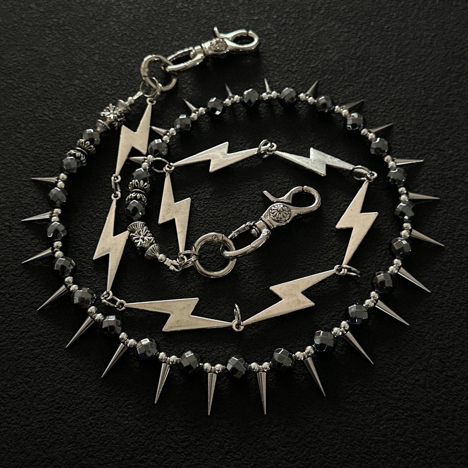Jewelry Spiked Lightning Waist Chain | Double Layer Metal Punk Size ONE SIZE - 6 Thumbnail