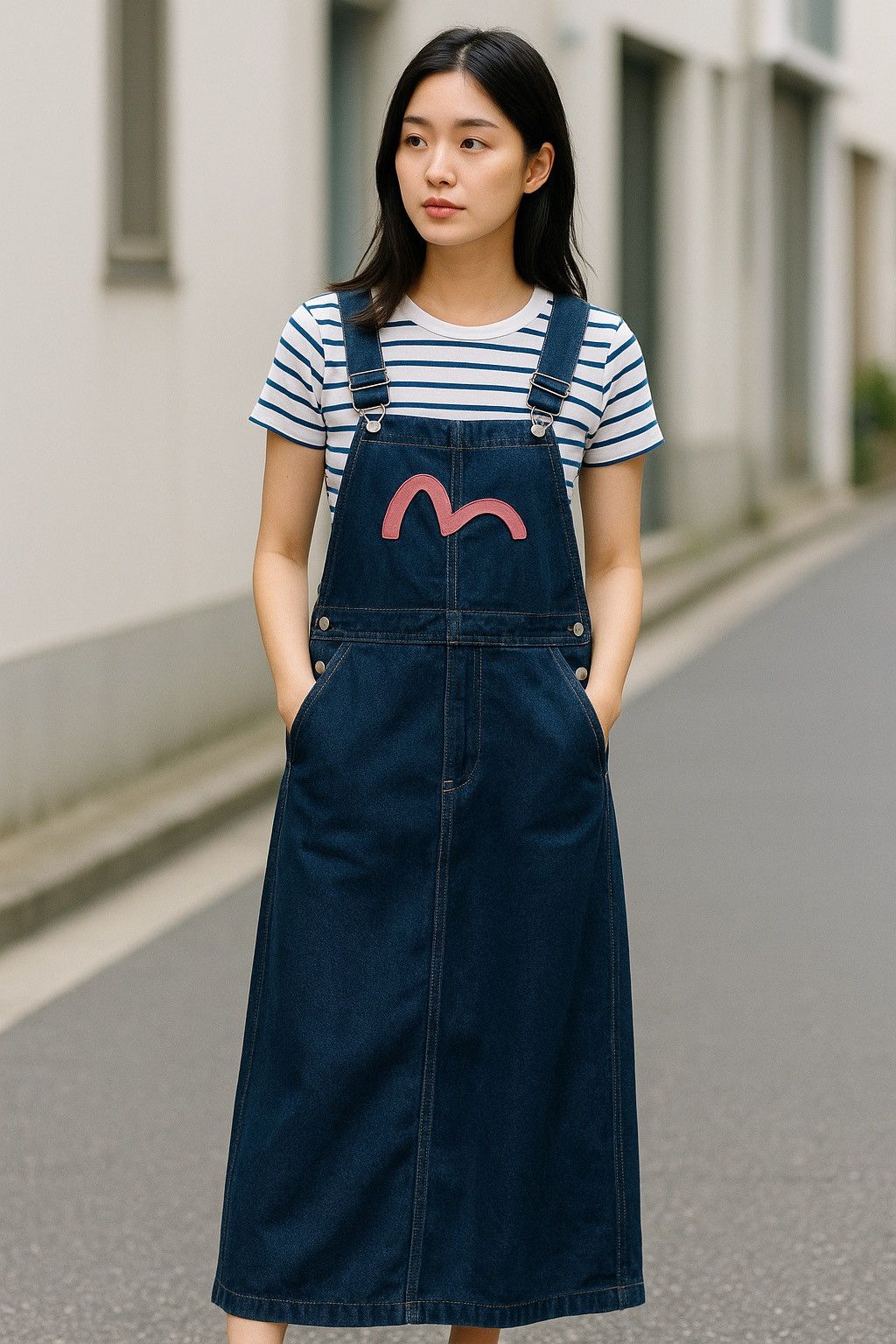 Evisu Vintage Evisu Donna Denim Pinafore Maxi Dress Size L / US 10 / IT 46 - 3 Thumbnail